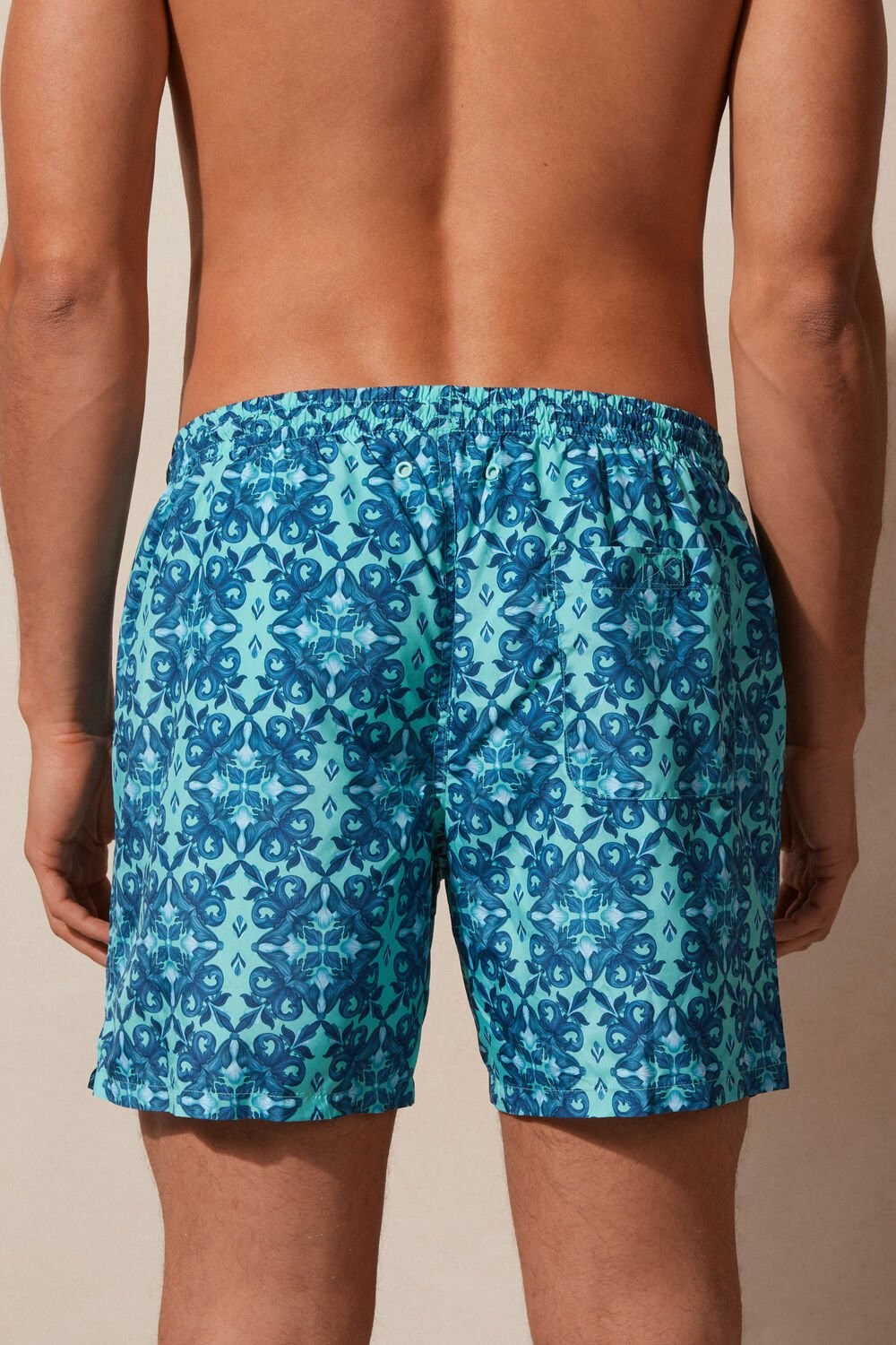 Intimissimi Light Blue Moroccan Print Swim Trunks Blauw Groen | 85439WDLG