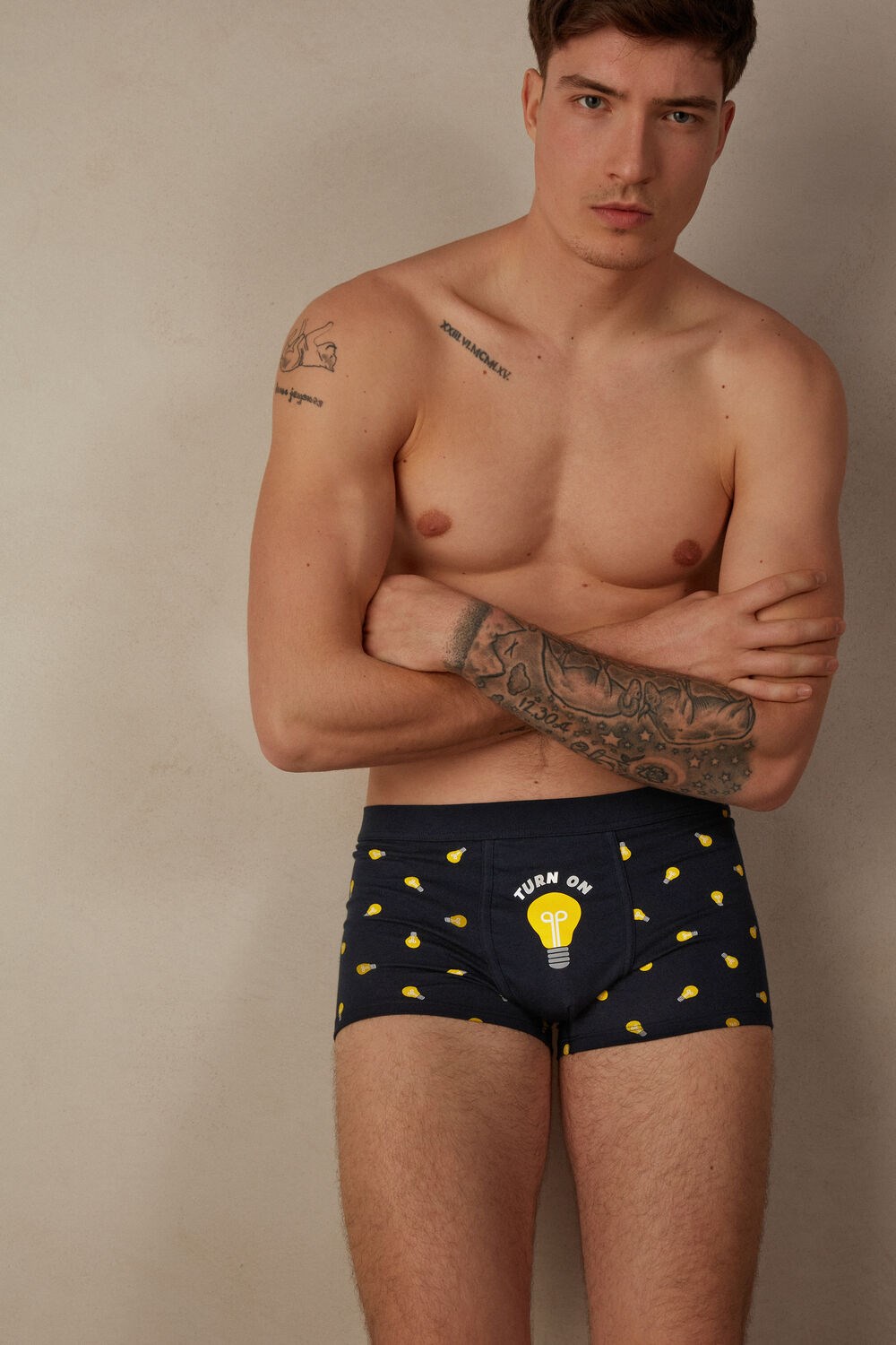 Intimissimi Light Bulb Boxers in Stretch Supima® Katoenen Blauw Blauw Licht | 82407QMKU