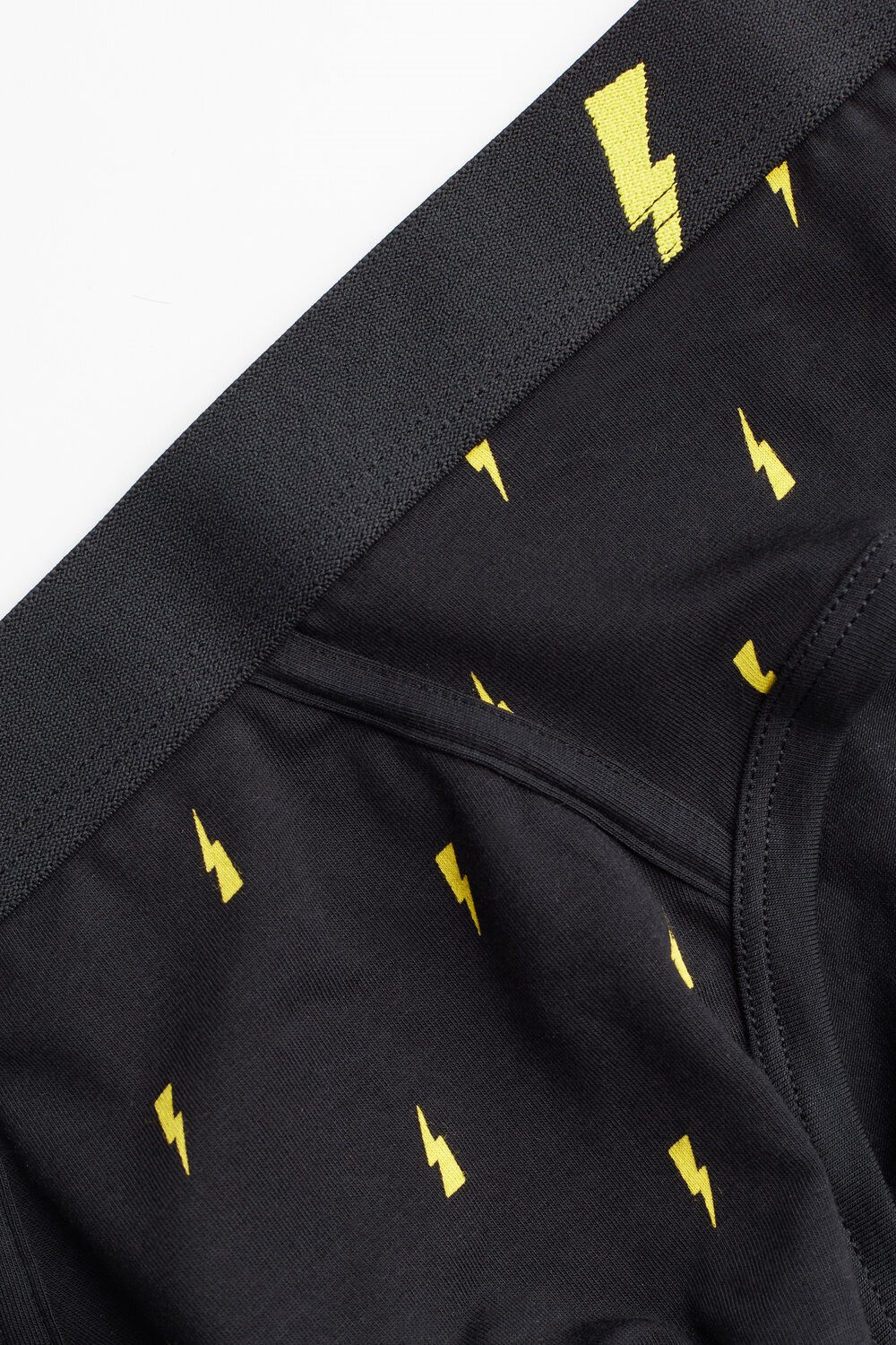 Intimissimi Lightning Bolt Briefs in Stretch Supima® Katoenen Zwart Zwart | 45781XPLK