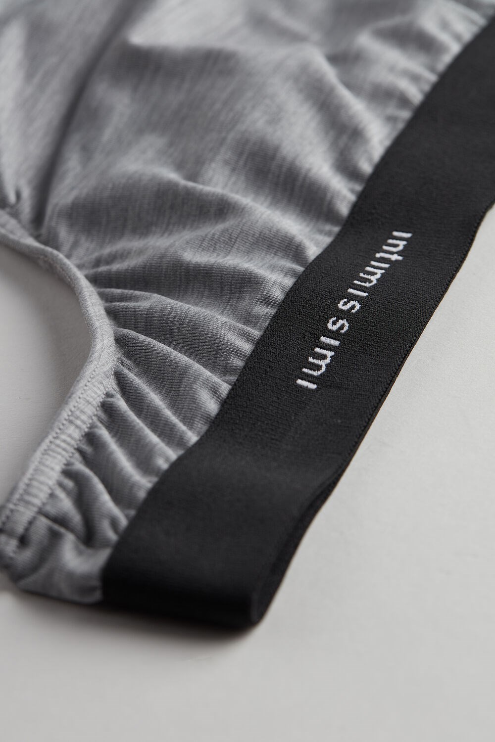 Intimissimi Logo Detailed Microfiber String Grijs Lichtgrijs | 07825TXAK