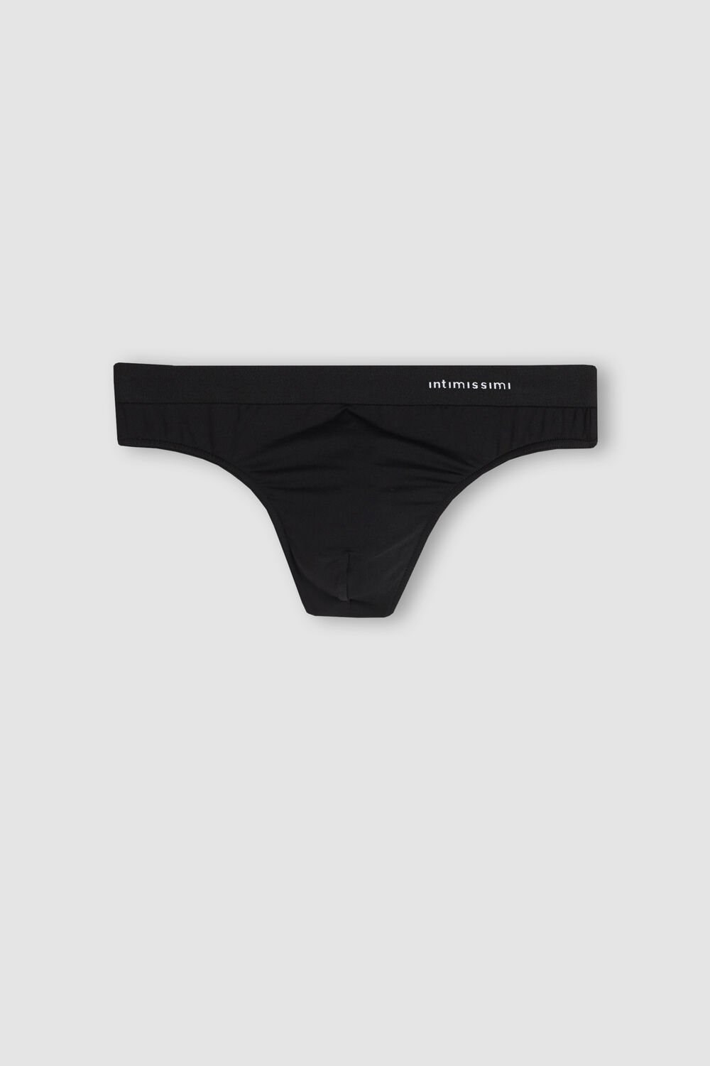 Intimissimi Logo Detailed Microfiber String Zwart Zwart | 39782KTVJ