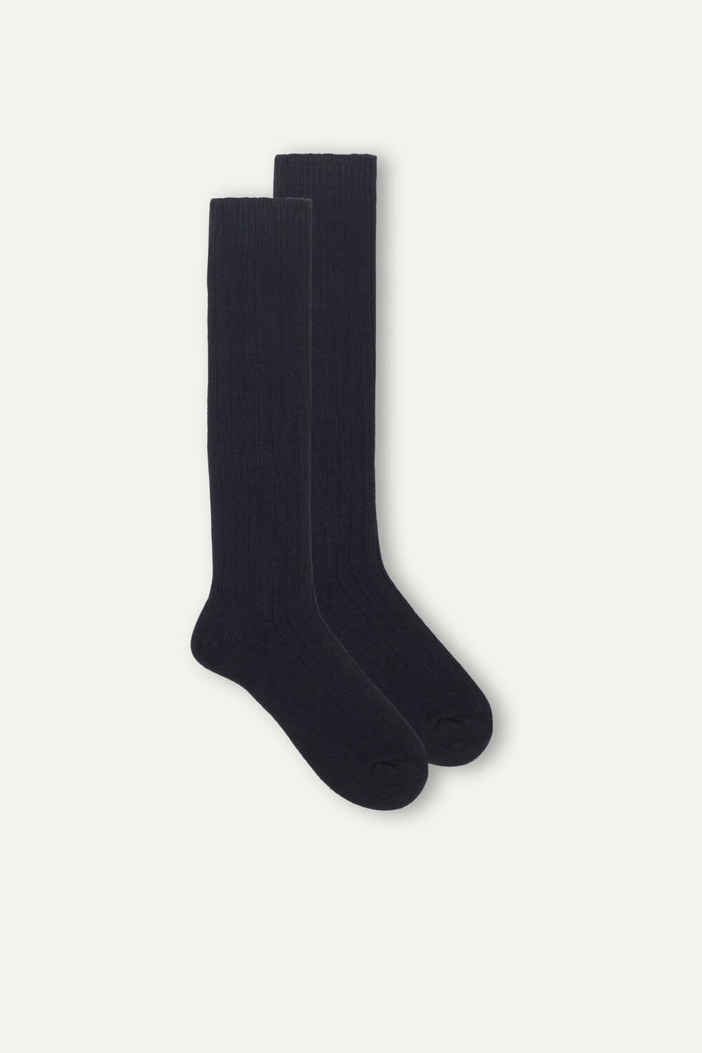 Intimissimi Long Geribbeld Socks in Cashmere and Wol Blauw Blauw | 29470FRKA