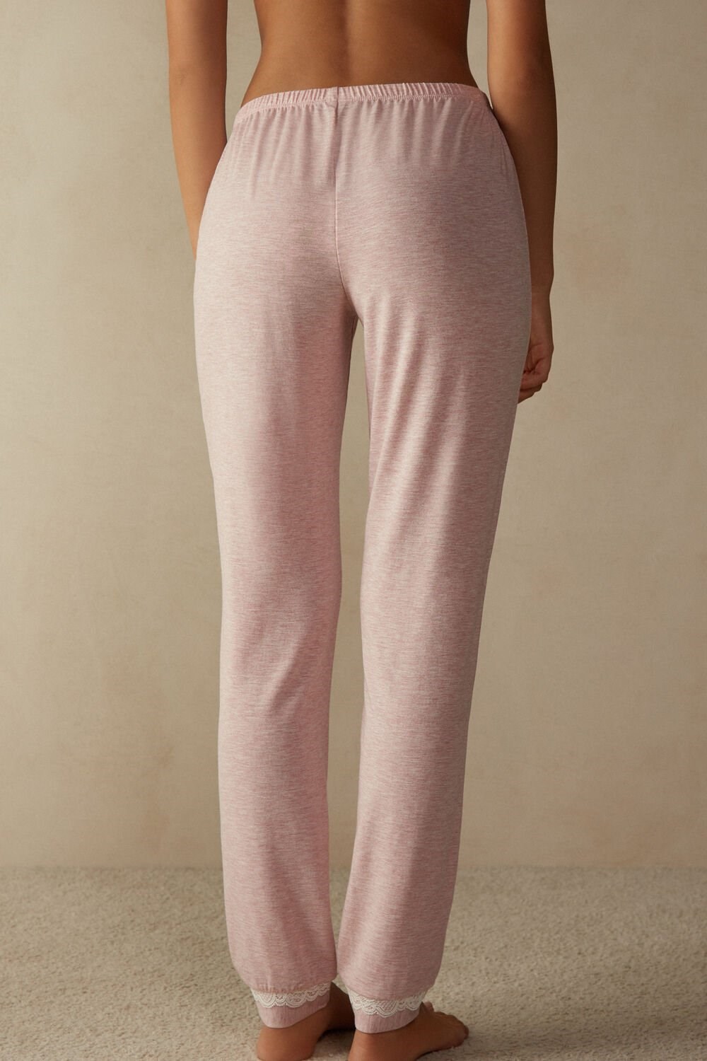 Intimissimi Long Modal Kanten Detail Trousers Roze Lichtroze | 36987VFSP