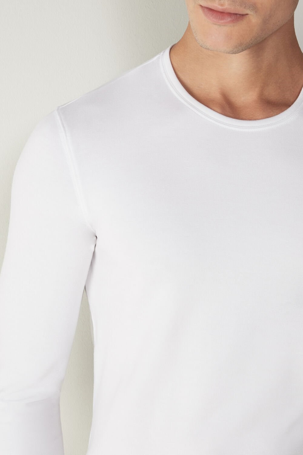 Intimissimi Long-Sleeve Modal-Cashmere Top Wit Wit | 86192JWKO