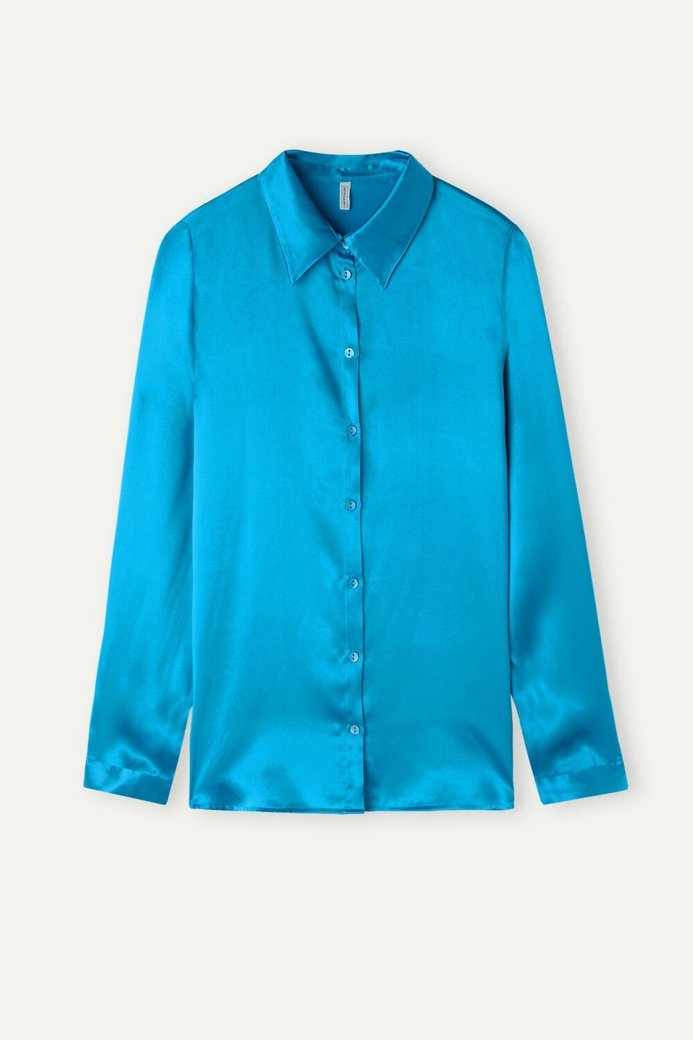 Intimissimi Long Sleeve Silk Shirt Blauw Turquoise | 64809DPJL