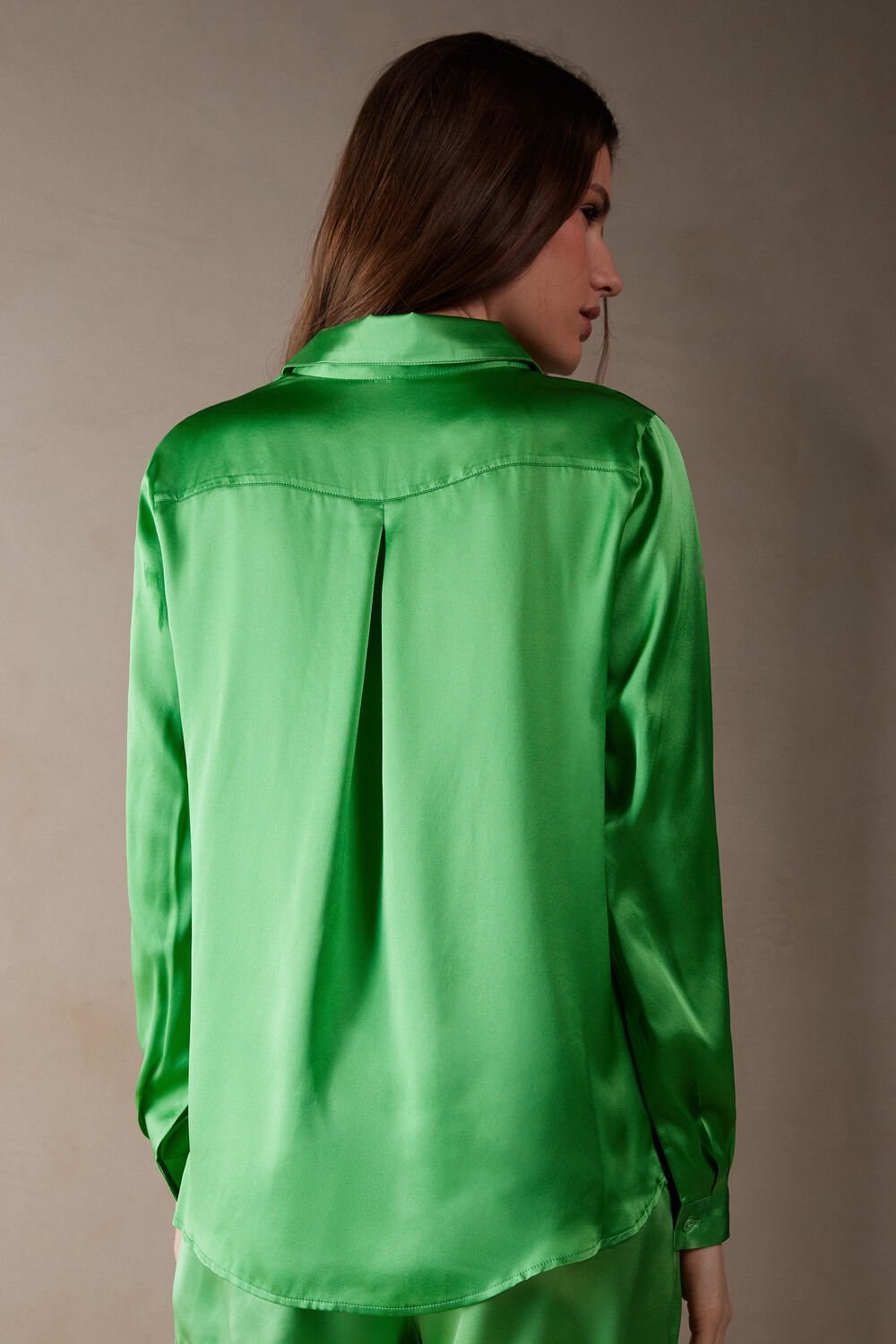 Intimissimi Long Sleeve Silk Shirt Groen Mintgroen | 02934IEYT