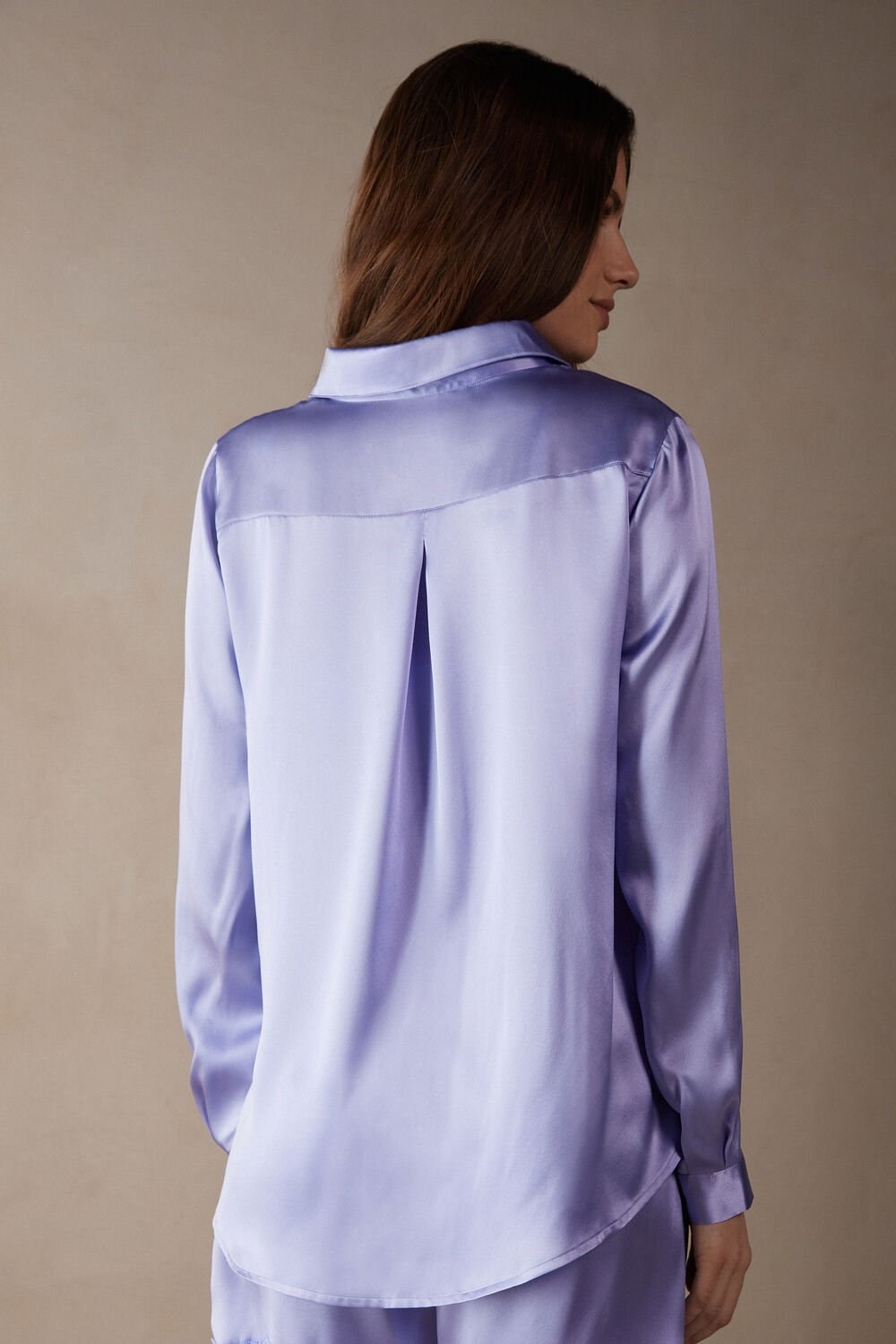 Intimissimi Long Sleeve Silk Shirt Lavendel | 34258HZCQ