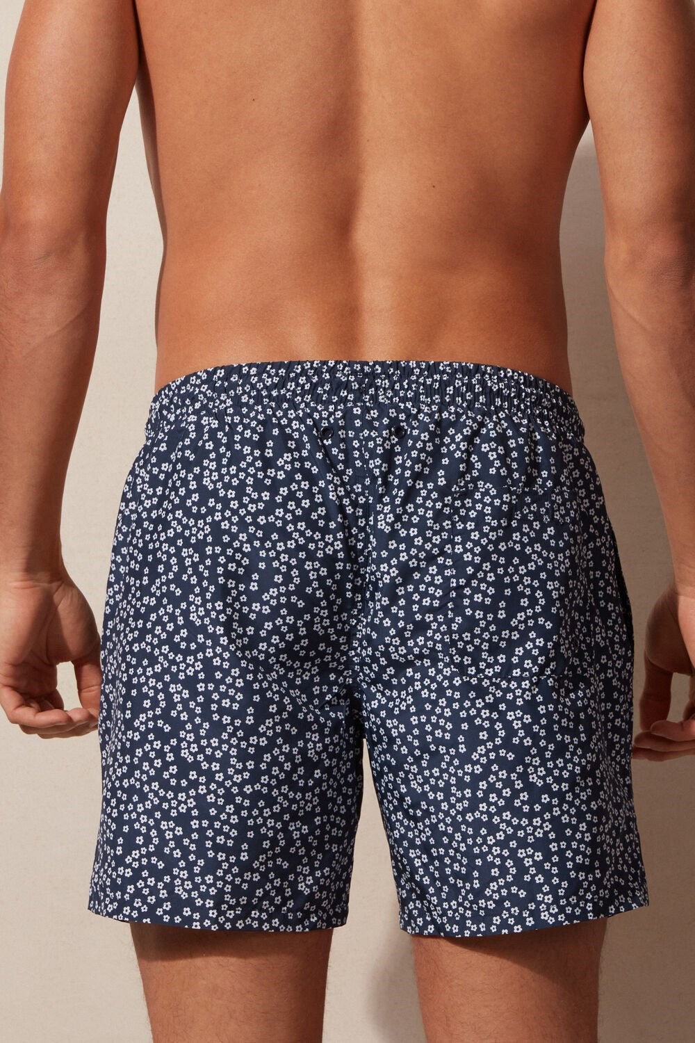 Intimissimi Micro Flower Print Swim Trunks Blauw Blauw | 20169FNTL