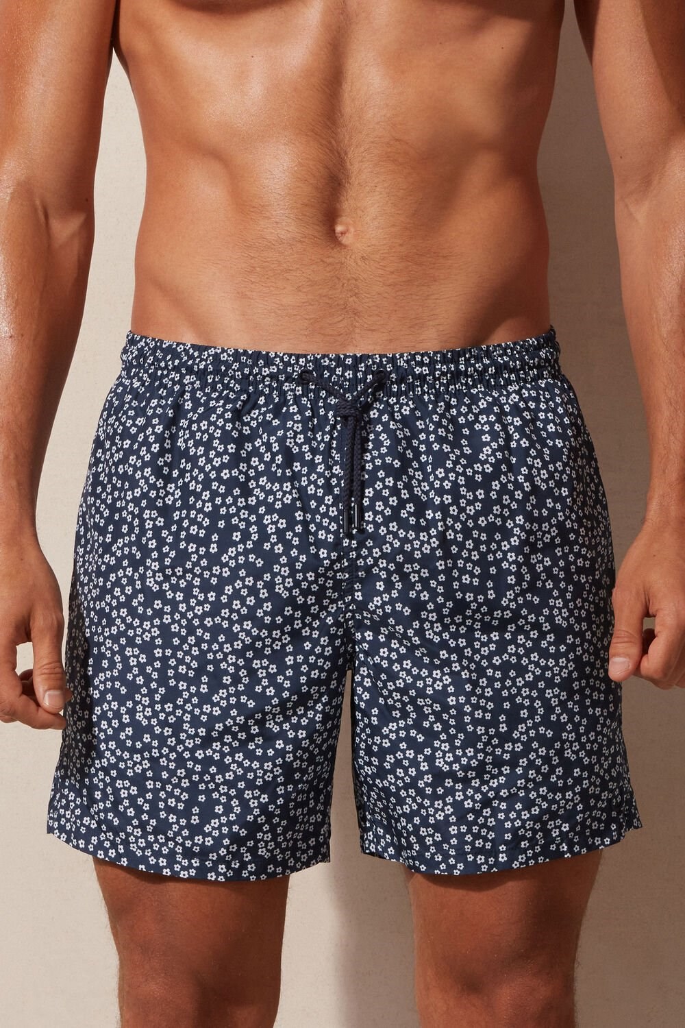 Intimissimi Micro Flower Print Swim Trunks Blauw Blauw | 20169FNTL