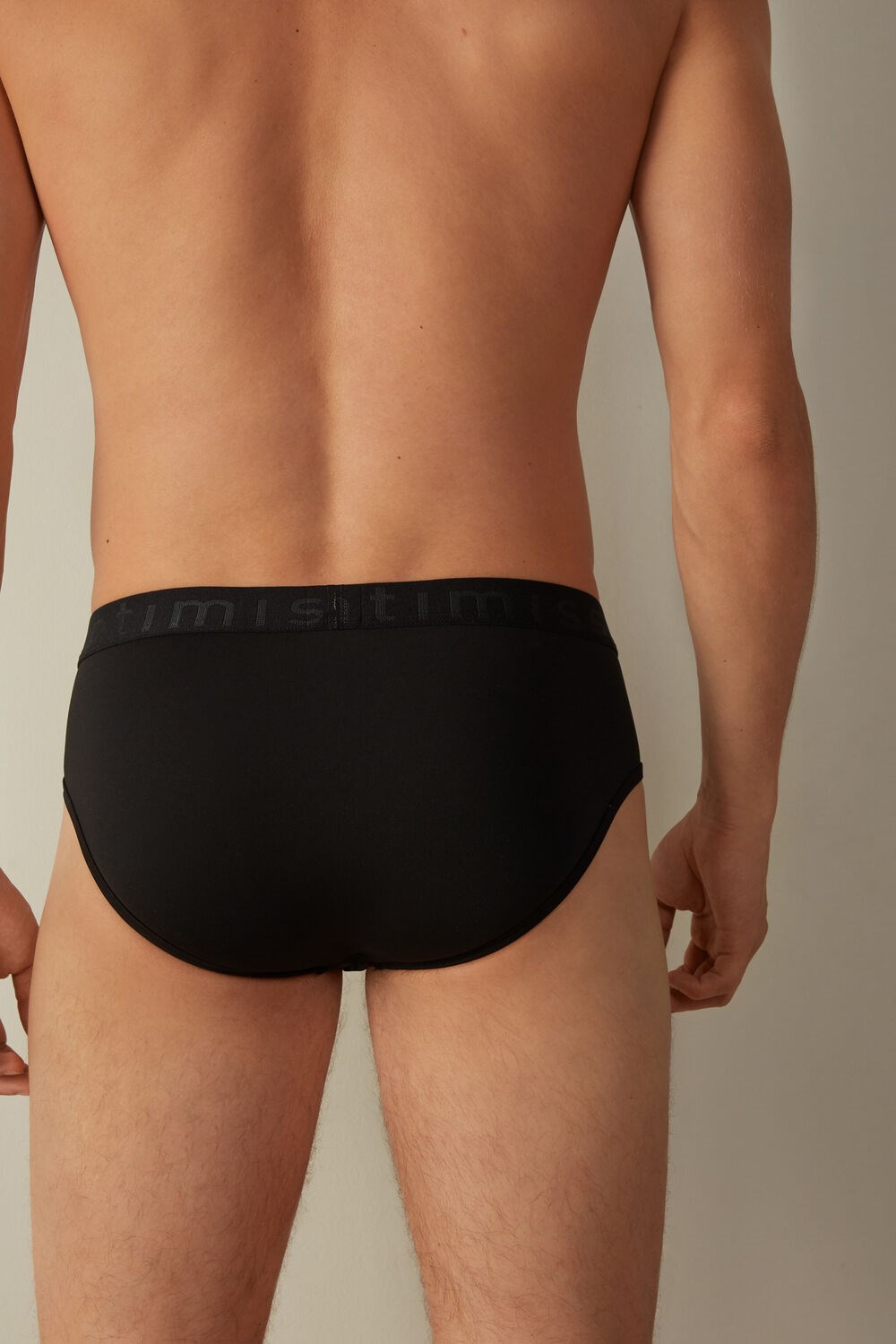 Intimissimi Microfiber Briefs with Logo Detail Zwart Zwart | 08569CZOT