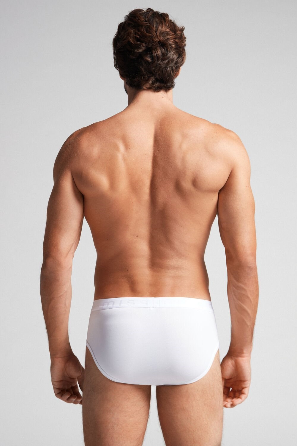 Intimissimi Microfiber Briefs with Logo Detail Wit Wit | 57480JGKX