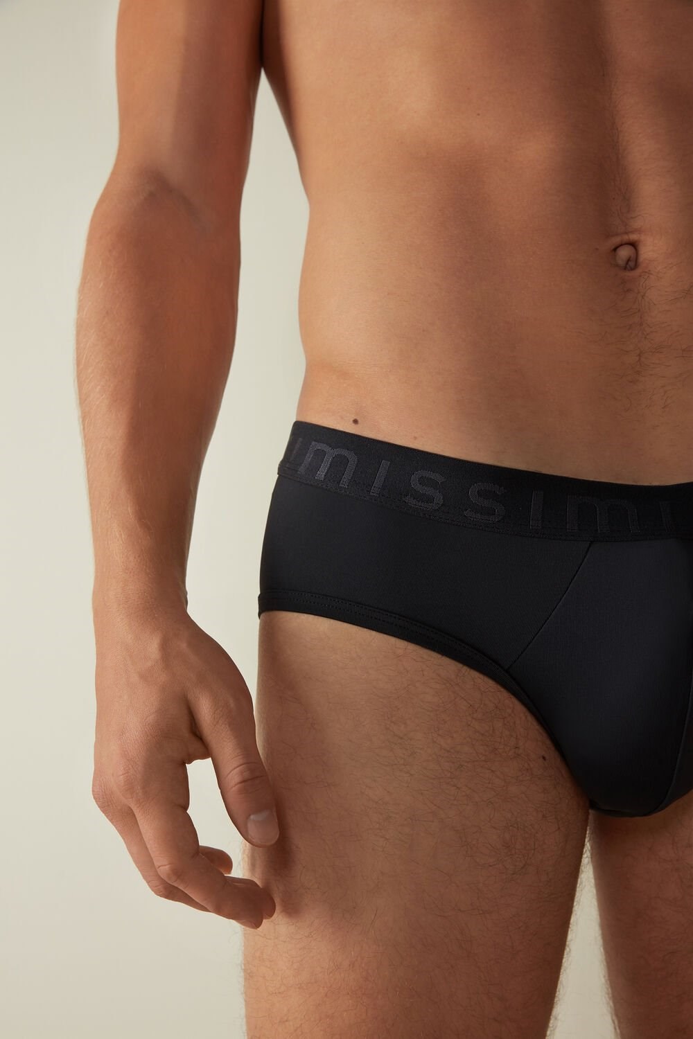 Intimissimi Microfiber Briefs with Logo Detail Blauw Blauw | 85931MJCO