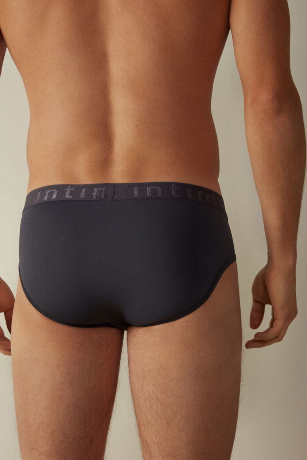 Intimissimi Microfiber Briefs with Logo Detail Grijs Grijs | 85943MLXR