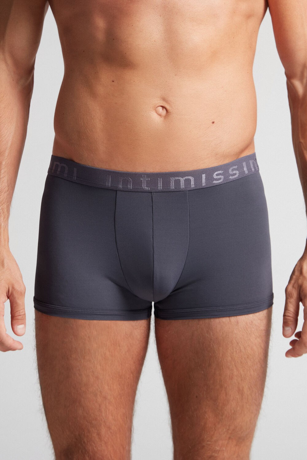 Intimissimi Microfiber Logo Boxer Shorts Grijs Grijs | 40389BLNQ