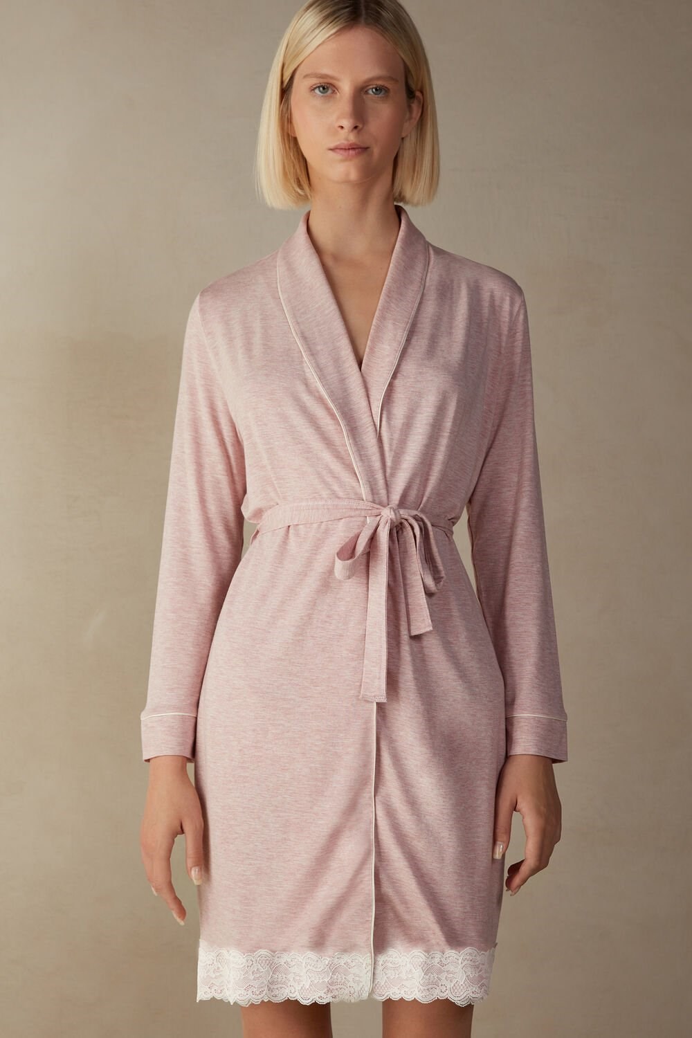 Intimissimi Modal Kanten Detail Robe Roze Lichtroze | 70634DVGX