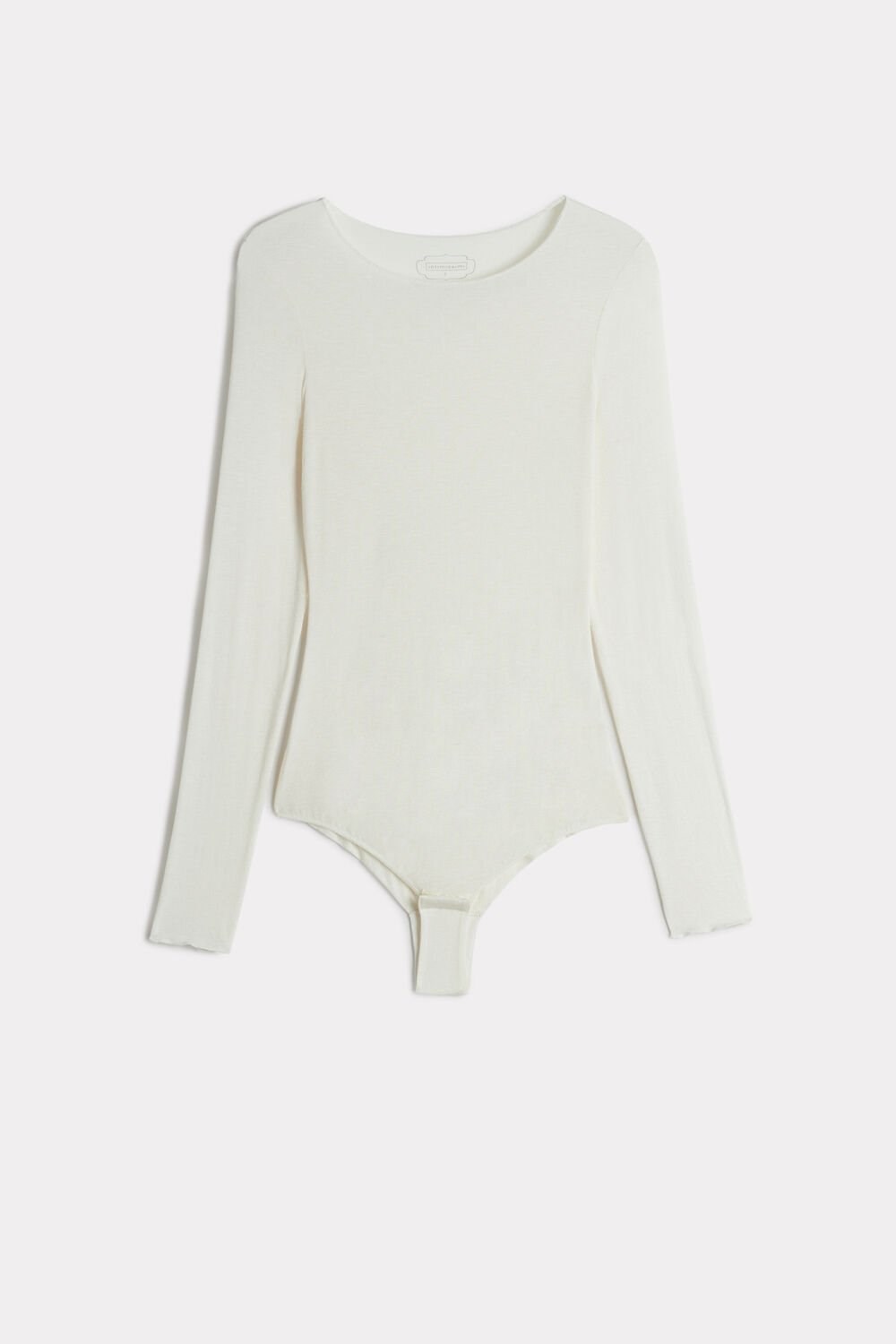 Intimissimi Modal and Cashmere Long-Sleeve Bodysuit Ivory - 231i - Vanilla | 83702DIOV