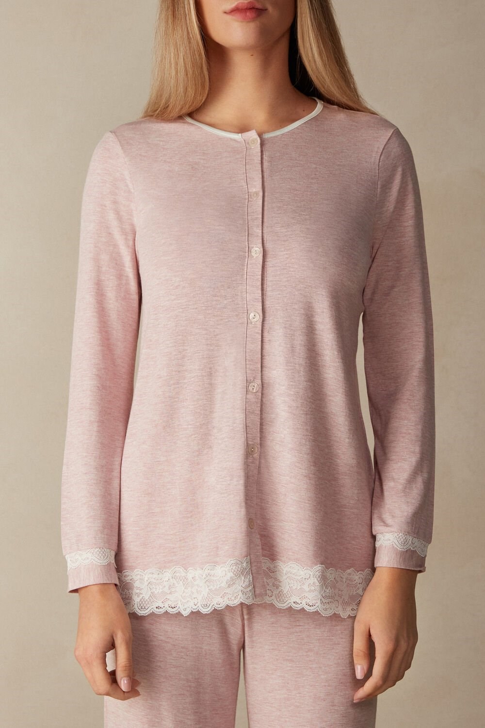 Intimissimi Modal and Kanten Cardigan Roze Lichtroze | 56120ZHOF