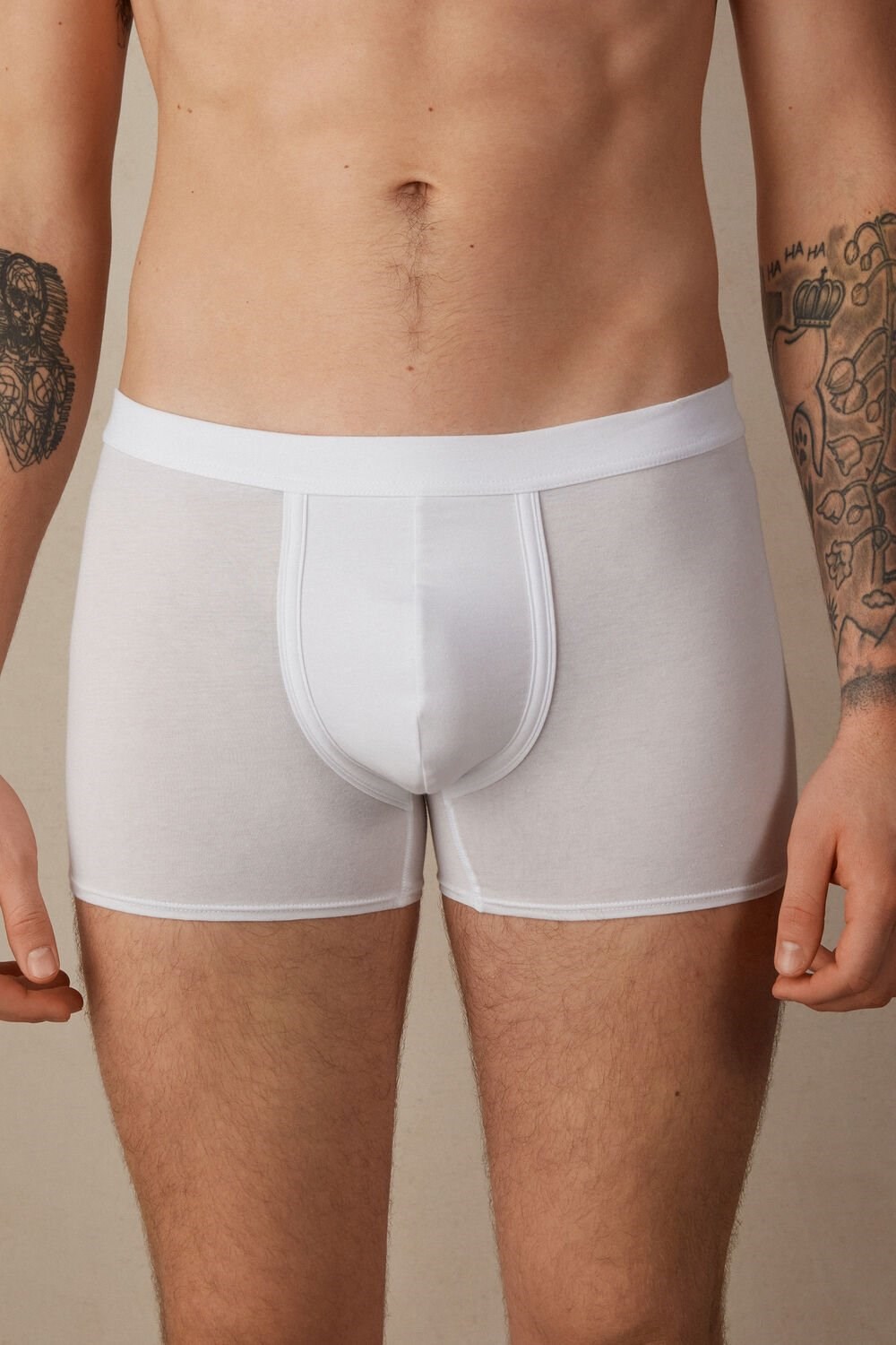 Intimissimi Natural Fresh Supima® Katoenen Boxers Wit Wit | 07529HYIU