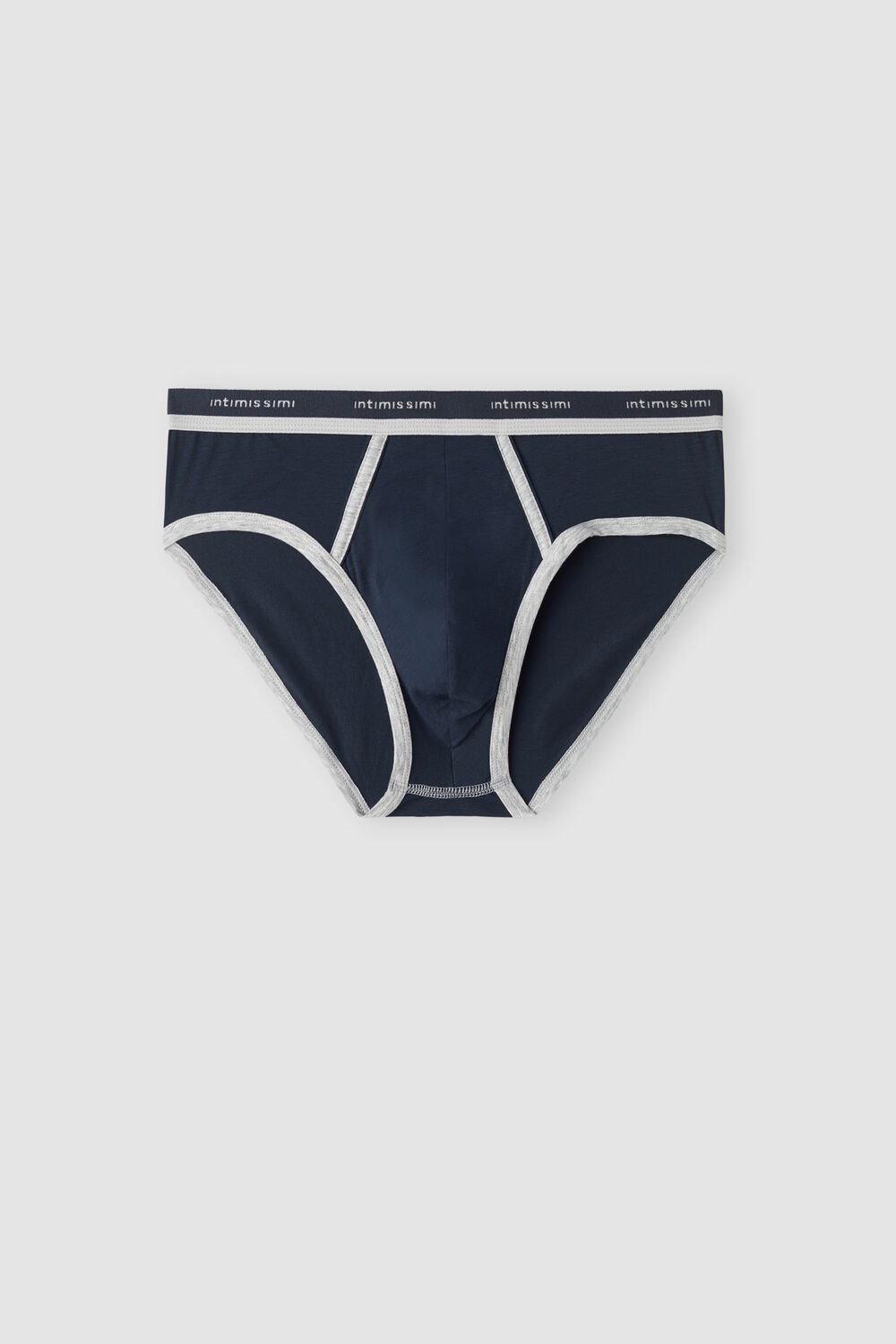 Intimissimi Natural Fresh Supima® Katoenen Briefs with Logo Blauw Blauw Lichtgrijs | 68024NDFQ