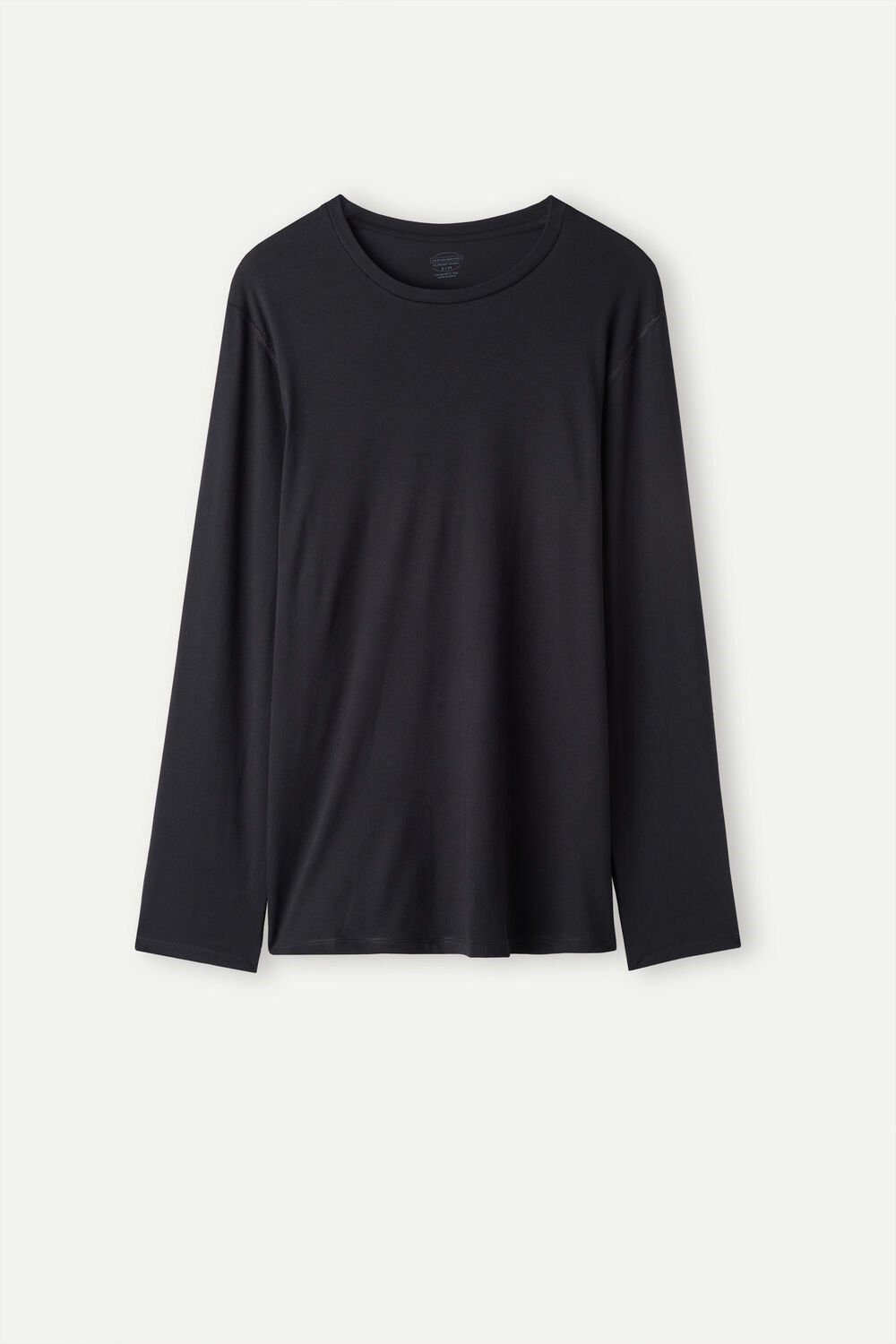 Intimissimi Oversized Long Sleeve Top in Supima® Katoenen Zwart Zwart | 71560BRXV