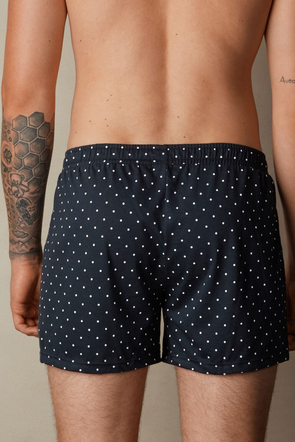 Intimissimi Patterned Katoenen Jersey Relaxed Fit Boxers Blauw Blauw | 82703CYAD