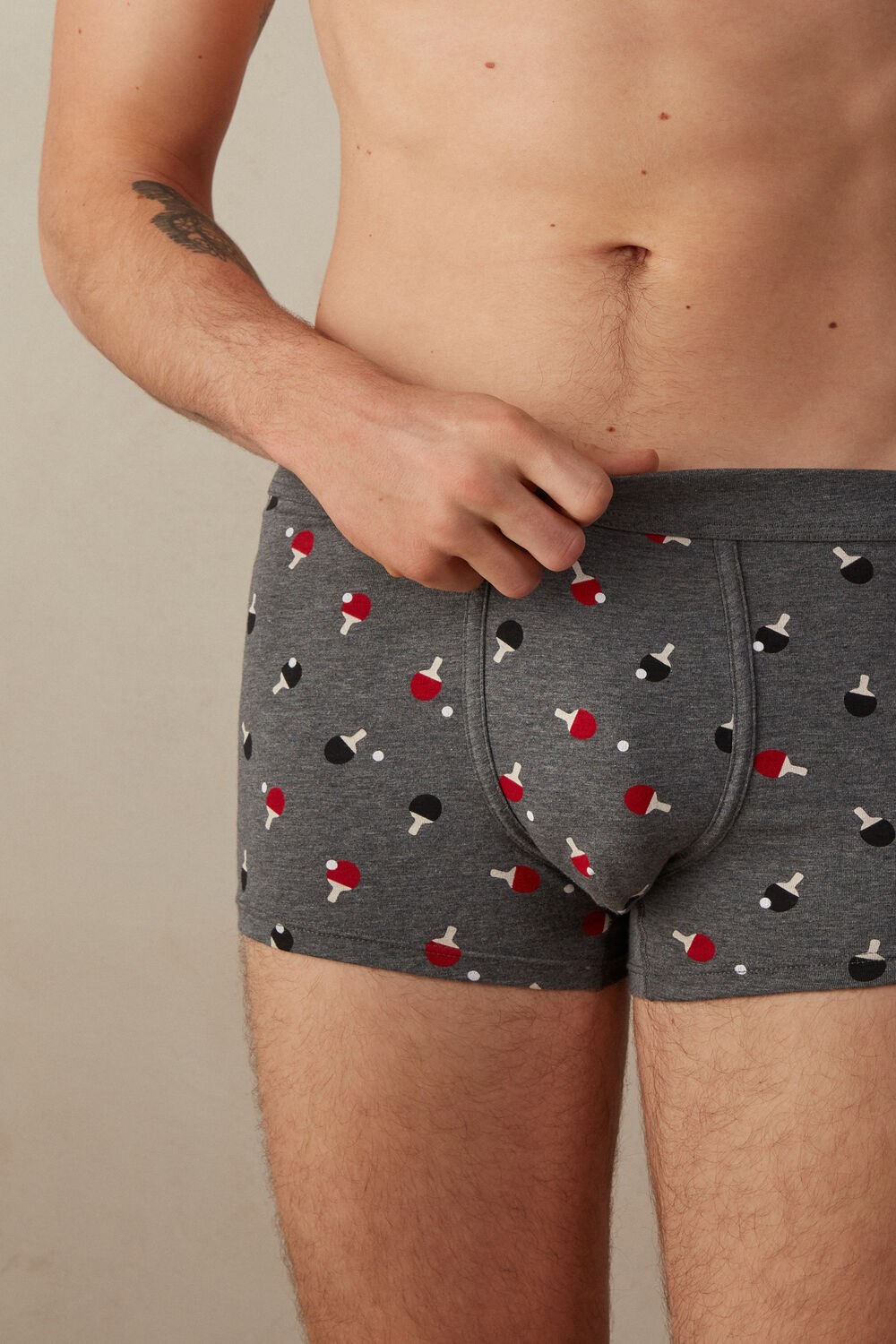 Intimissimi Ping Pong Boxers in Stretch Supima® Katoenen Grijs Grijs | 73248TBNP