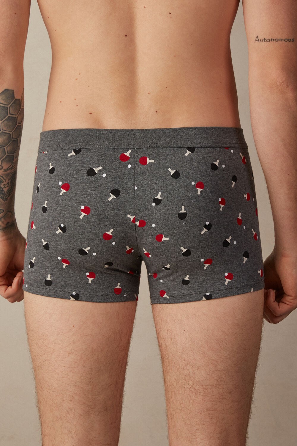 Intimissimi Ping Pong Boxers in Stretch Supima® Katoenen Grijs Grijs | 73248TBNP