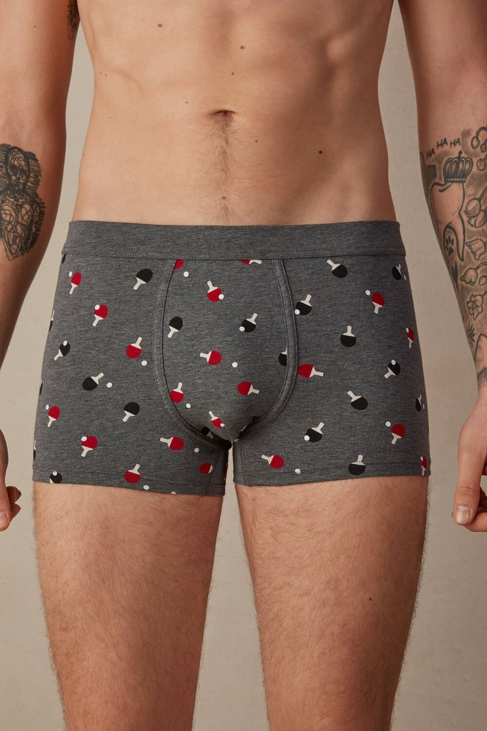 Intimissimi Ping Pong Boxers in Stretch Supima® Katoenen Grijs Grijs | 73248TBNP