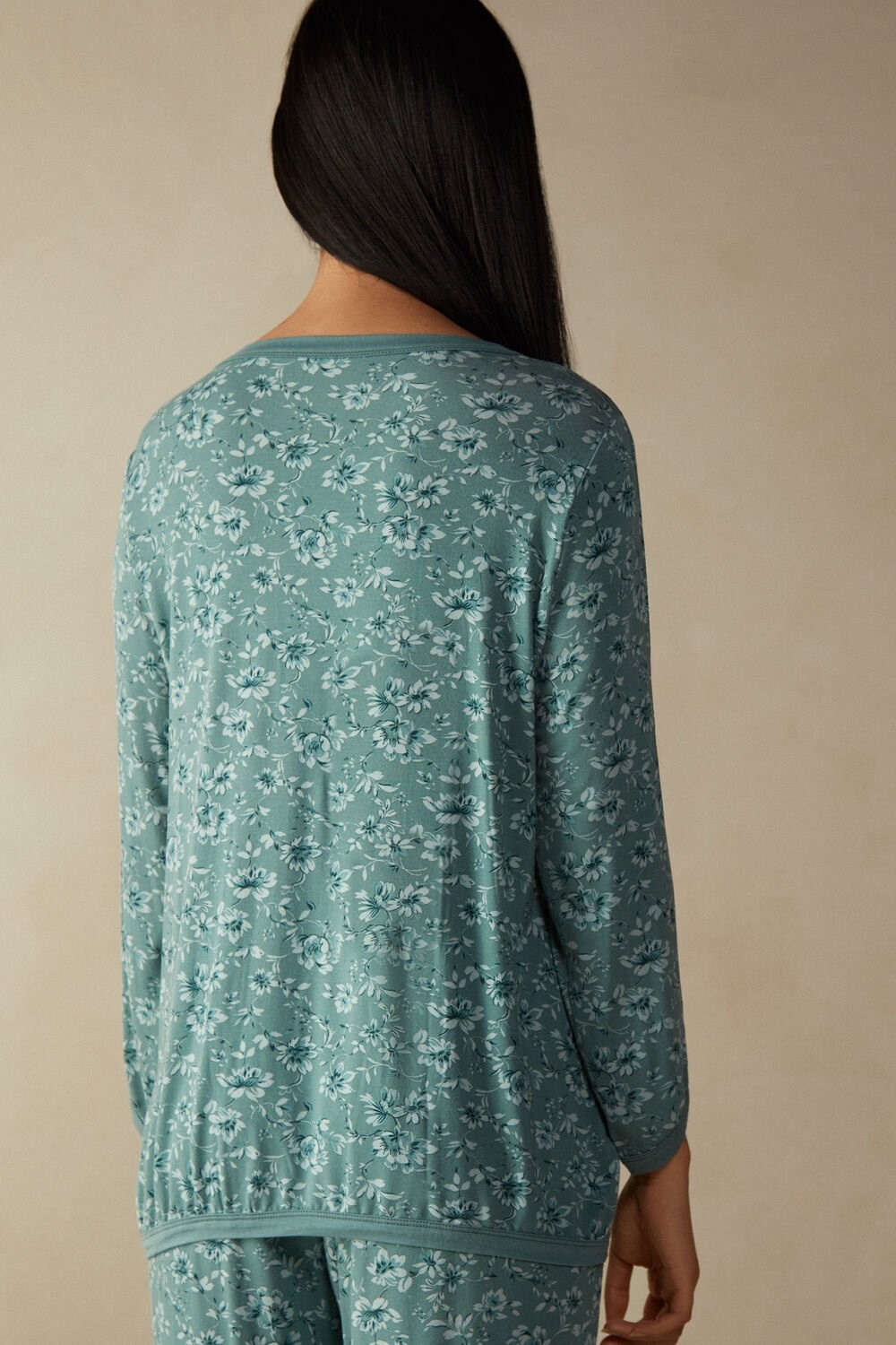 Intimissimi Prairie Bouquet Long Sleeve Top Groen | 25780NSYR