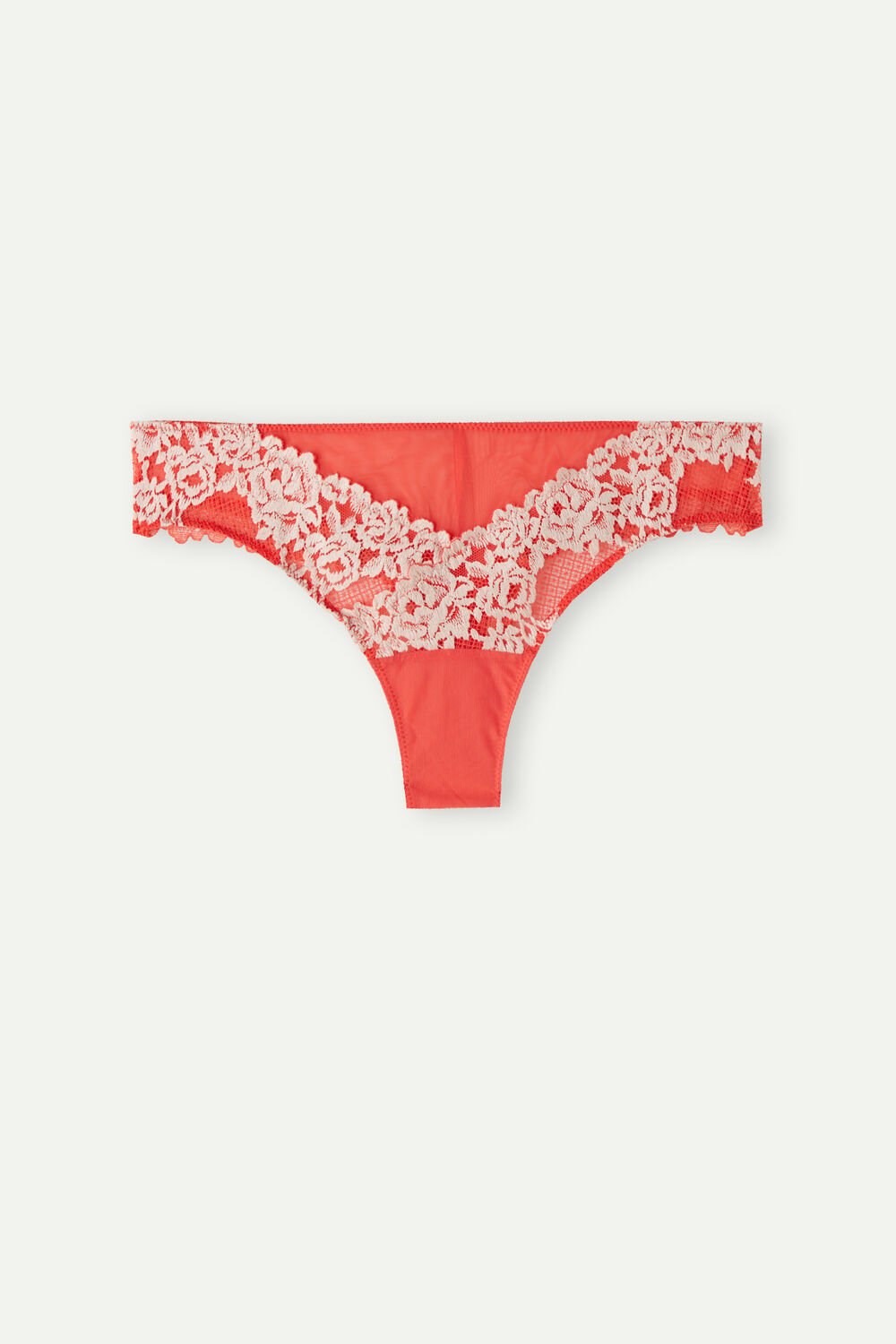 Intimissimi Pretty Flowers Brazilian Ivory - 216j - Flame Scarlet / Ivory | 24187CRIU