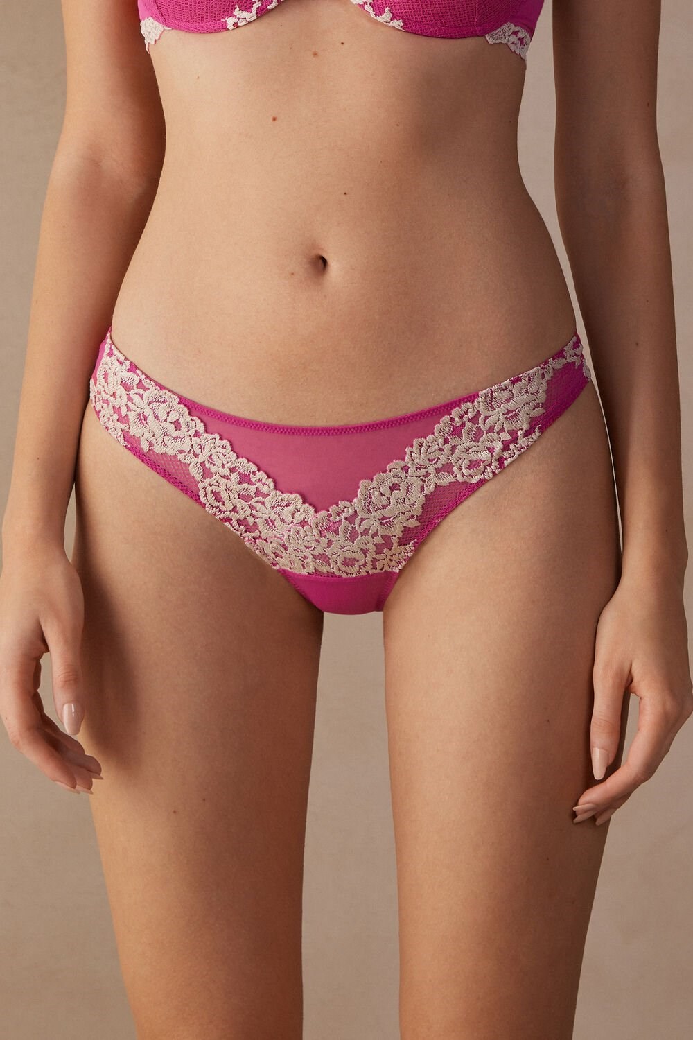 Intimissimi Pretty Flowers Brazilian Roze Roze | 86241TWDX