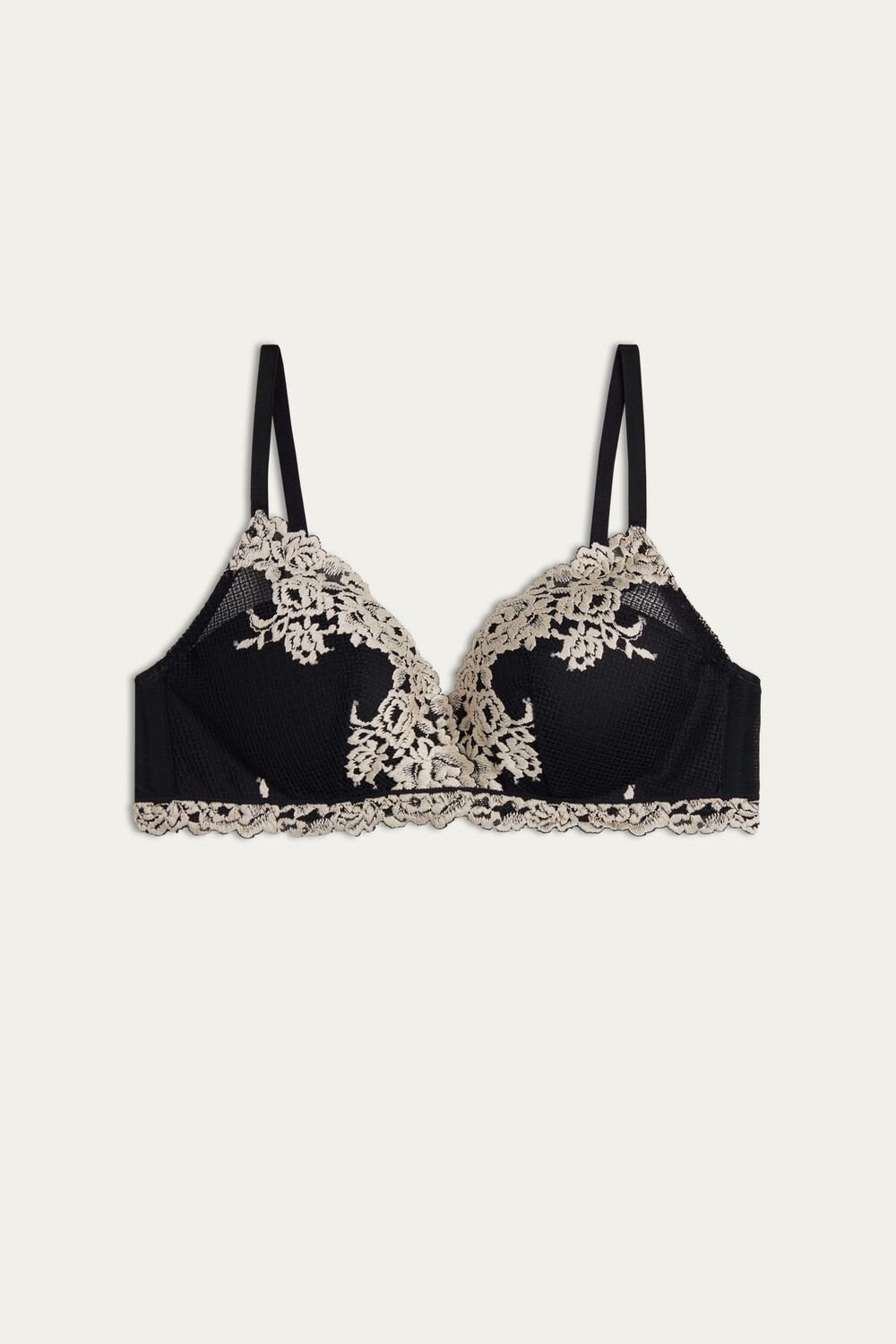 Intimissimi Pretty Flowers Fabiola Push-up Bra Gekleurd Zwart | 74821NSKT