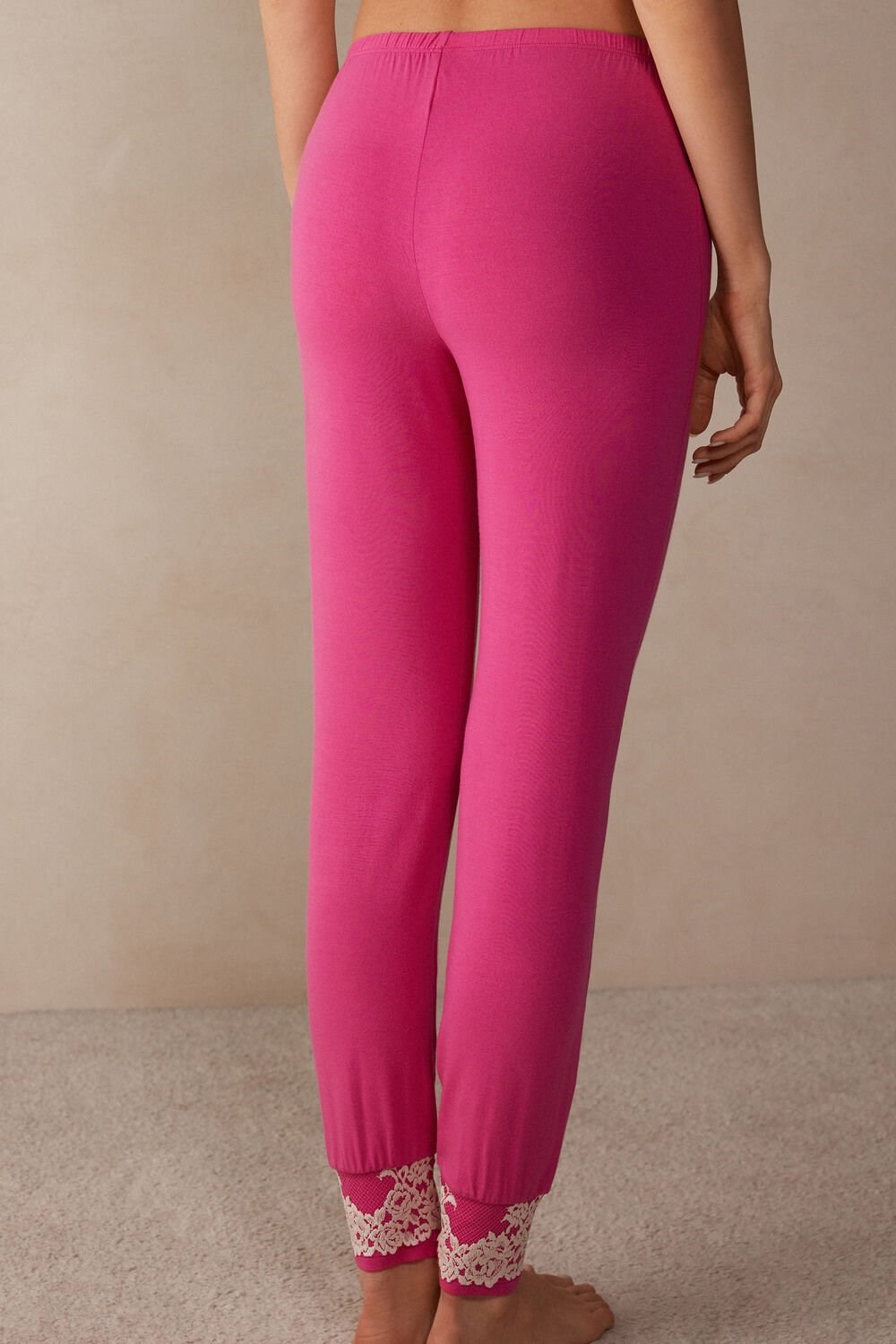 Intimissimi Pretty Flowers Full Length Cuffed Modal Pants Roze Roze | 84563KAPH