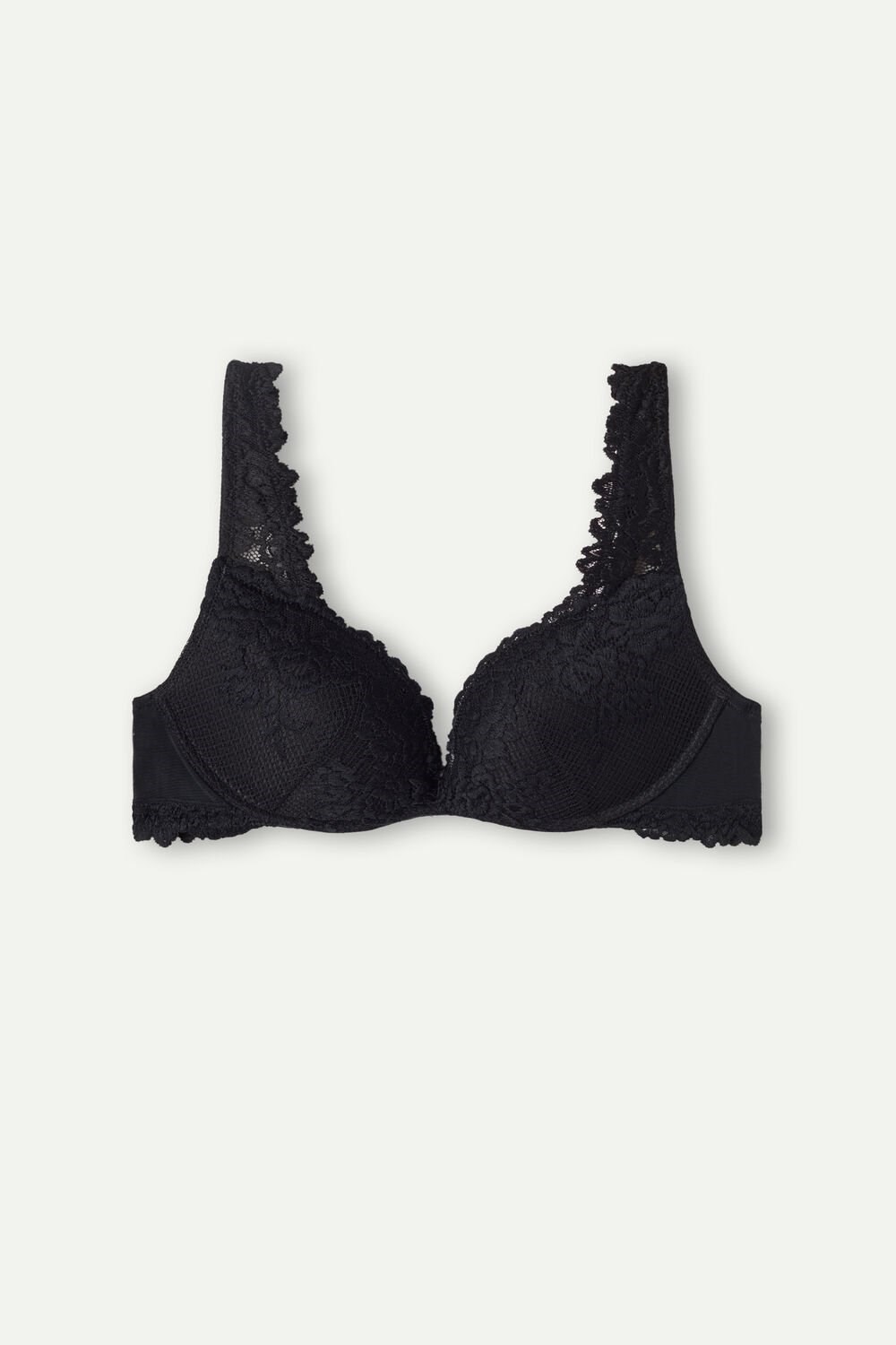 Intimissimi Pretty Flowers Gioia Super Push-up Bra Zwart Zwart | 63195EJYT