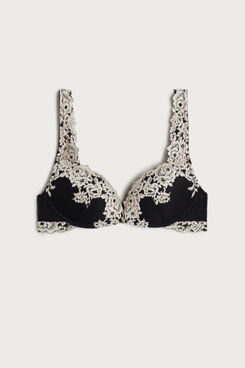 Intimissimi Pretty Flowers Gioia Super Push-up Bra Gekleurd Zwart | 85917VWYU