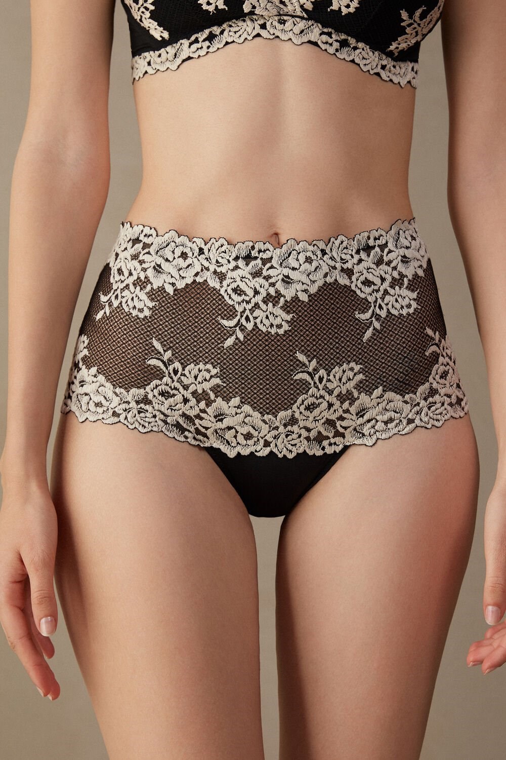 Intimissimi Pretty Flowers Hipster Brazilian Gekleurd Zwart | 81649PMXE