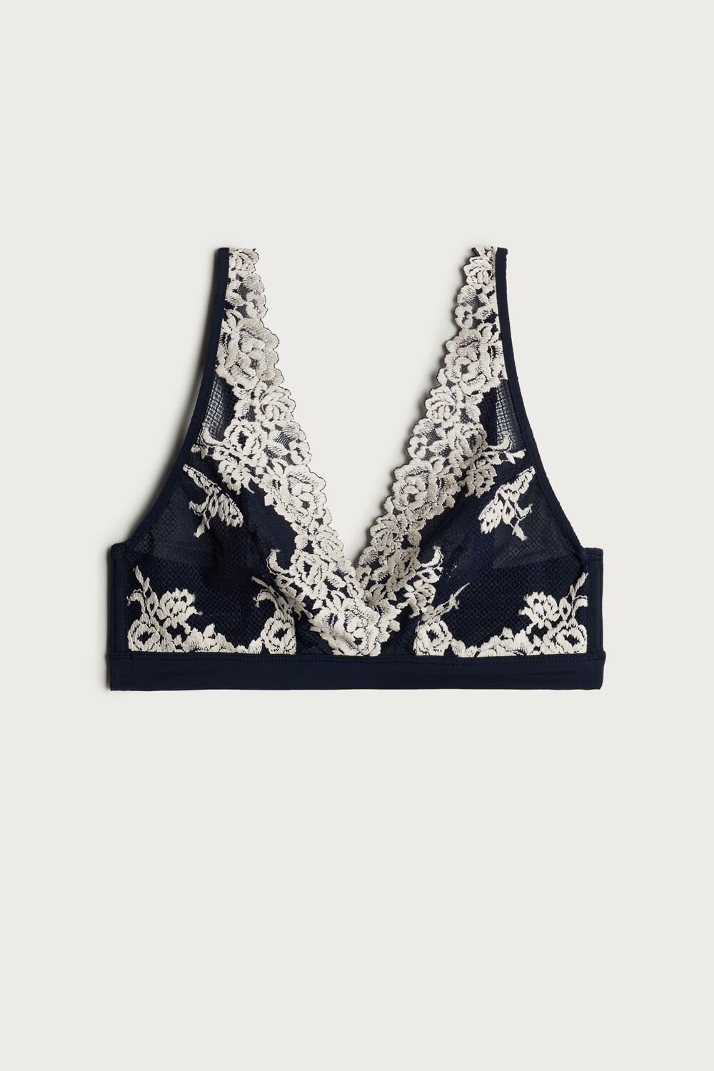 Intimissimi Pretty Flowers Lara Triangle Bra Blauw Diepblauw | 36751ZOTU