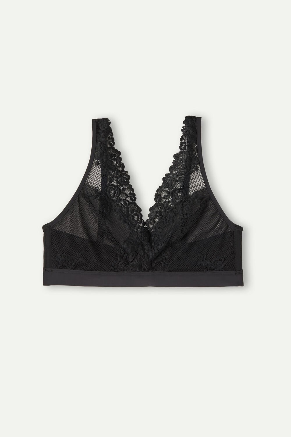 Intimissimi Pretty Flowers Lara Triangle Bra Zwart Zwart | 40659PTSU