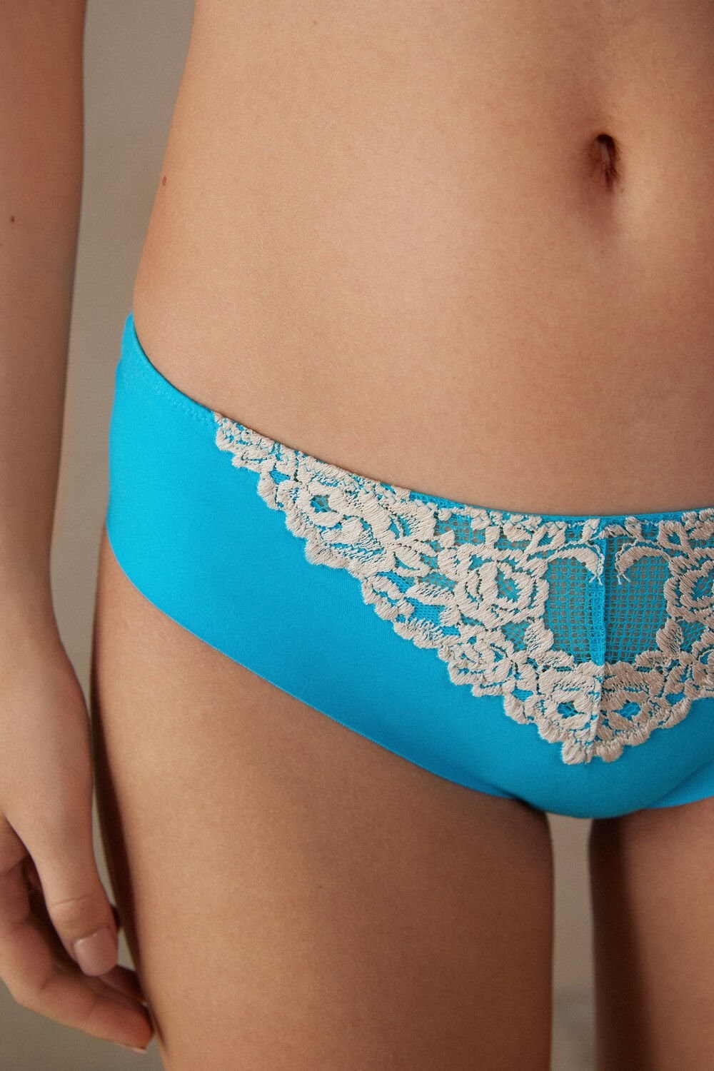 Intimissimi Pretty Flowers Seamless Katoenen Panties Blauw Turquoise | 53062SPOI