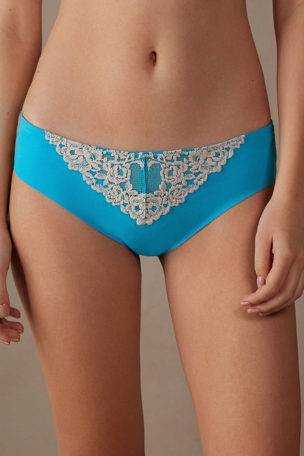 Intimissimi Pretty Flowers Seamless Katoenen Panties Blauw Turquoise | 53062SPOI