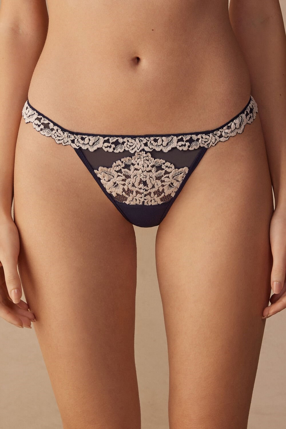 Intimissimi Pretty Flowers String String Blauw Diepblauw | 67895RNKU