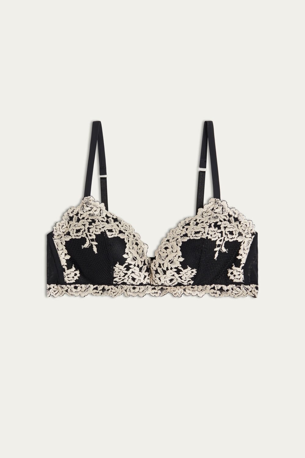 Intimissimi Pretty Flowers Tiziana Triangle Bra Gekleurd Zwart | 50968HMSW