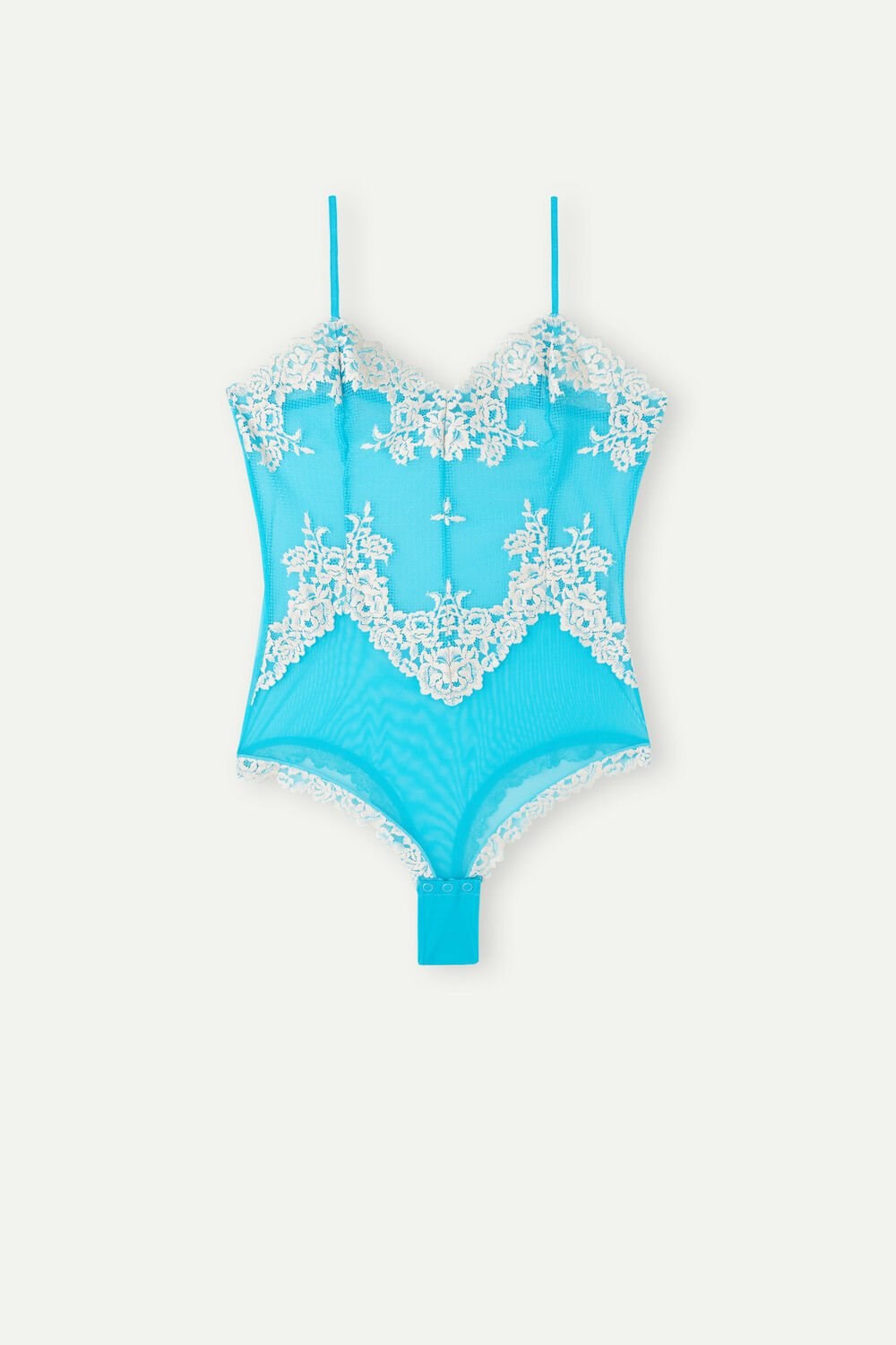 Intimissimi Pretty Flowers Tulle and Kanten Bodysuit Blauw Turquoise | 15962IYKC