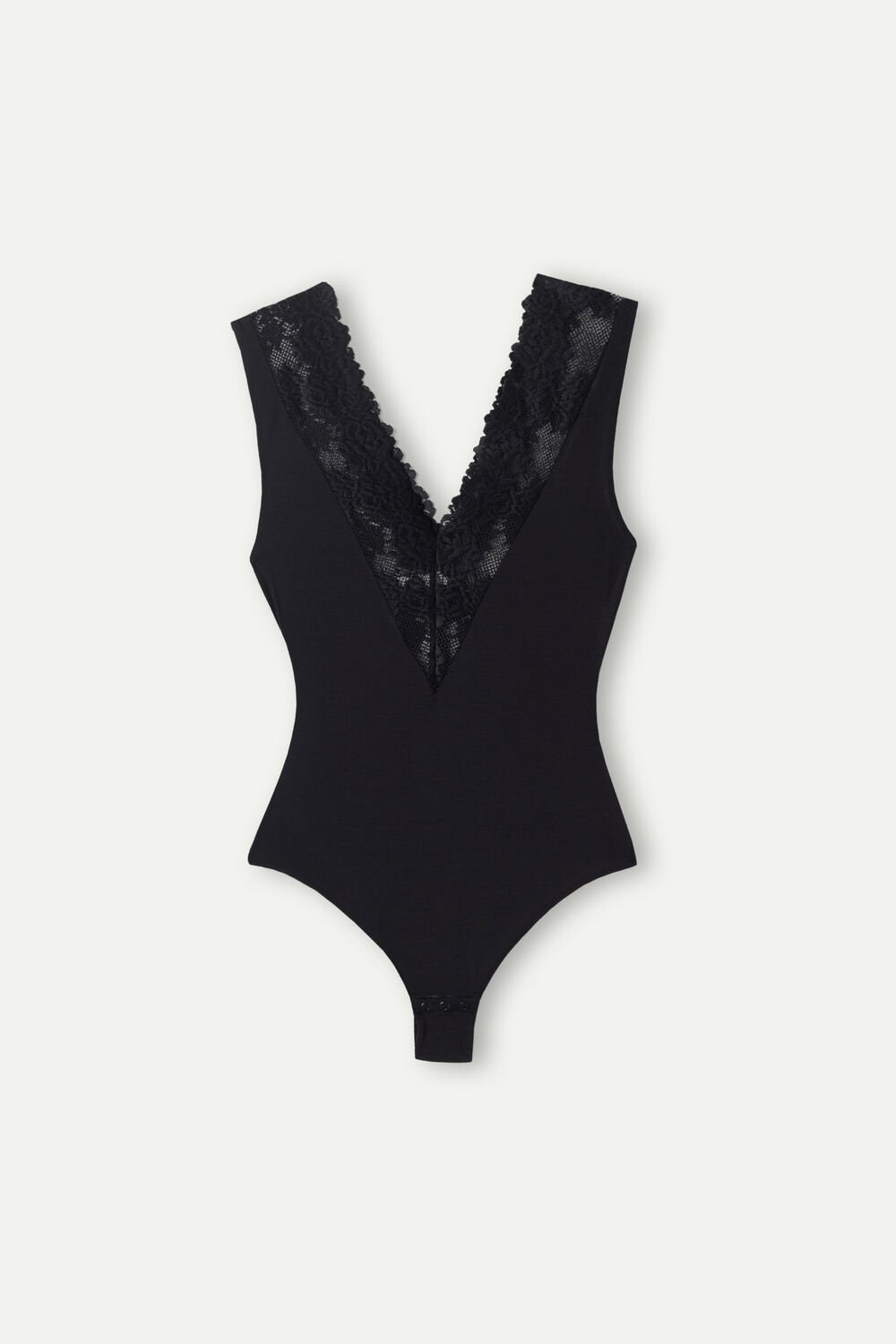 Intimissimi Pretty Flowers V-neck Bodysuit Zwart Zwart | 79651BPLR