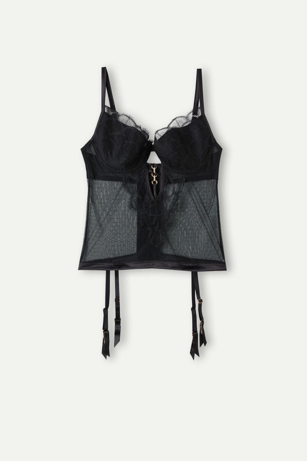 Intimissimi Pure Charme Guipure Demi Bustier Zwart Zwart | 13420ZMNL