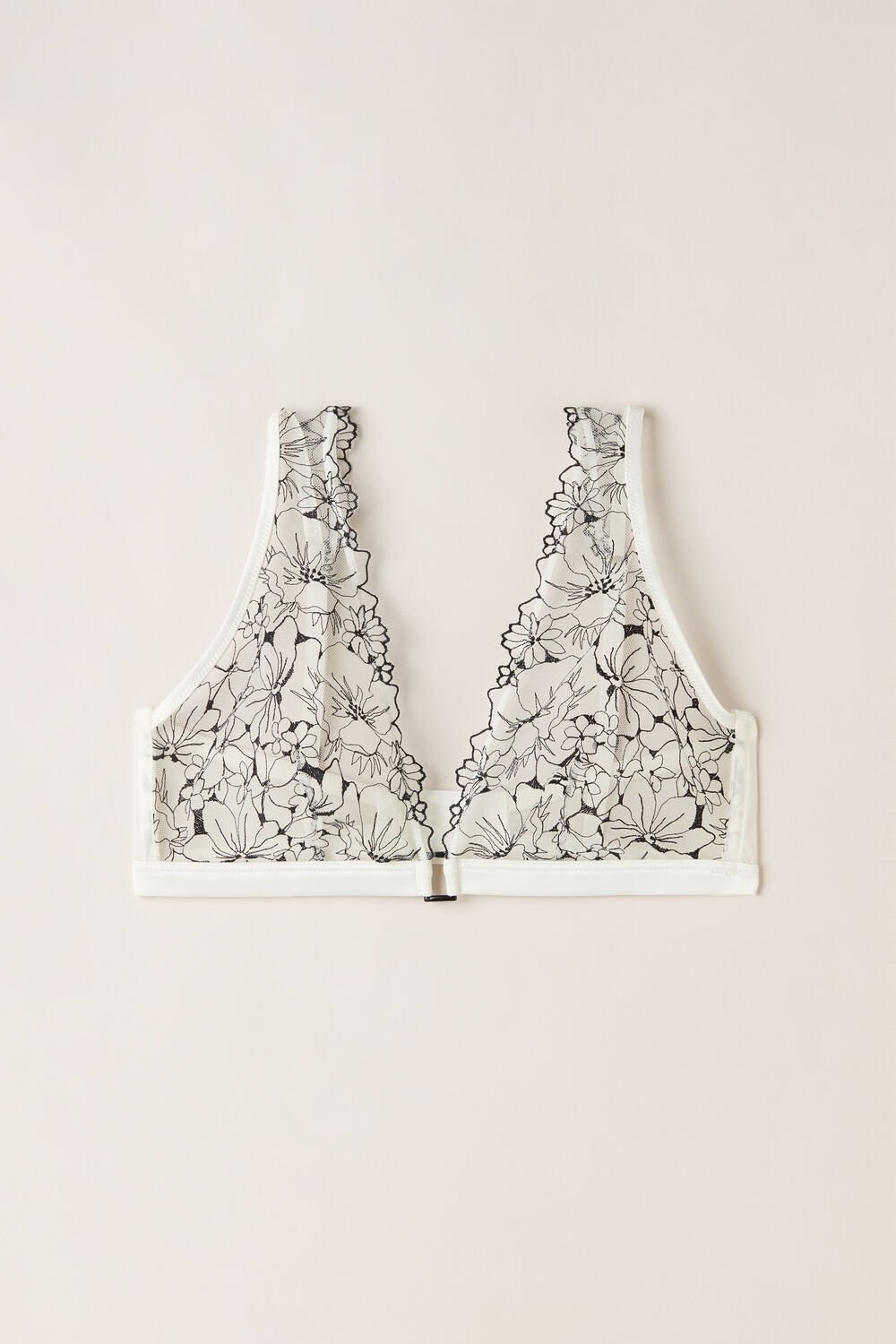 Intimissimi Pure Joy Triangle Bra Wit Zwart | 30147HKBM