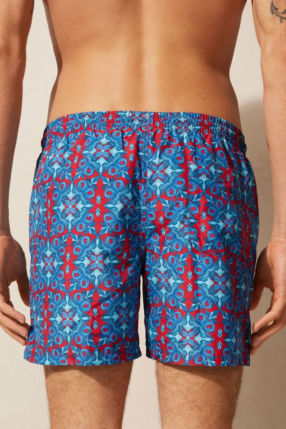 Intimissimi Red Moroccan Print Swim Trunks Blauw Rood | 64032EFWV