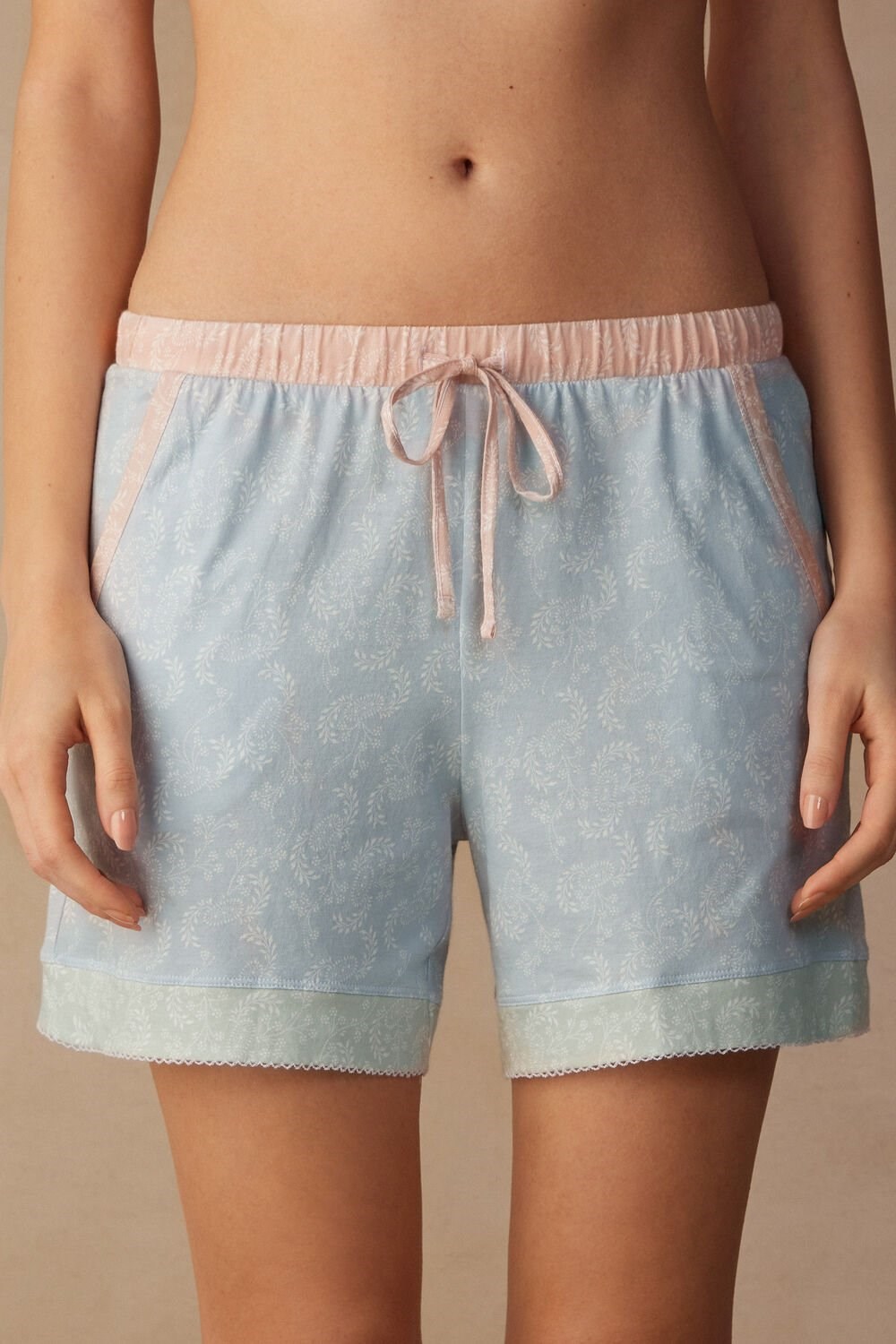 Intimissimi Romantic Cashmere Katoenen Shorts Lichtblauw | 54718FHTC