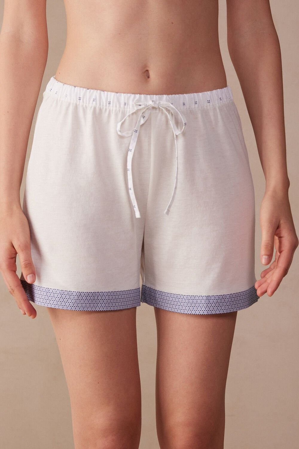 Intimissimi Santorini View Ultrafresh Supima® Katoenen Shorts Wit | 15049IGZU