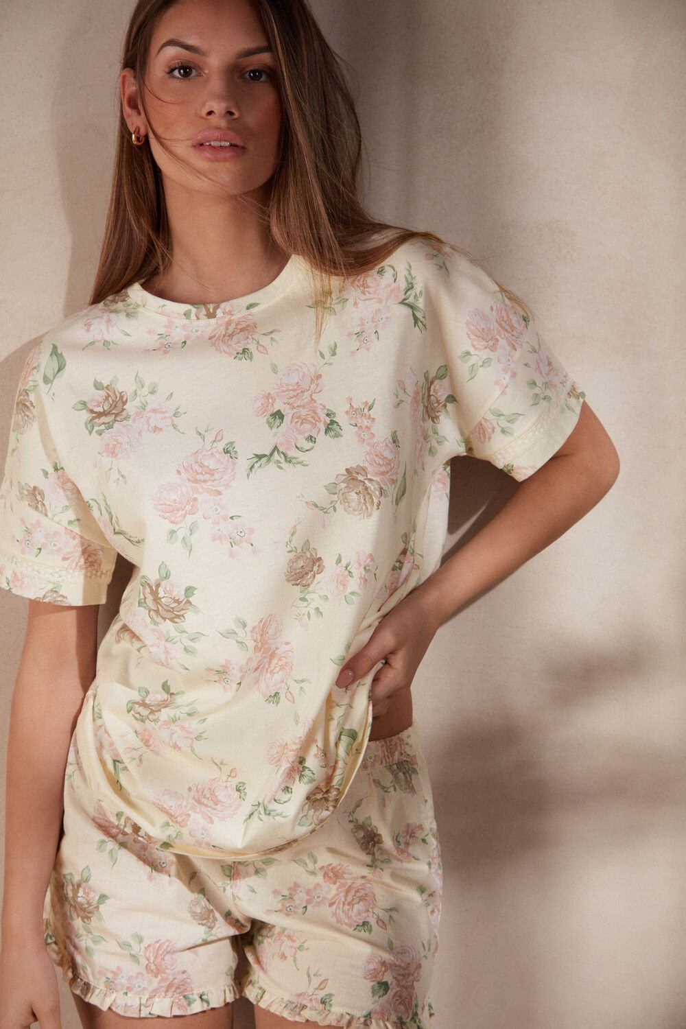 Intimissimi Scent of Roses Kort Sleeve Katoenen T-shirt Print - 205j - Scent Of Roses Print | 87432GUIS